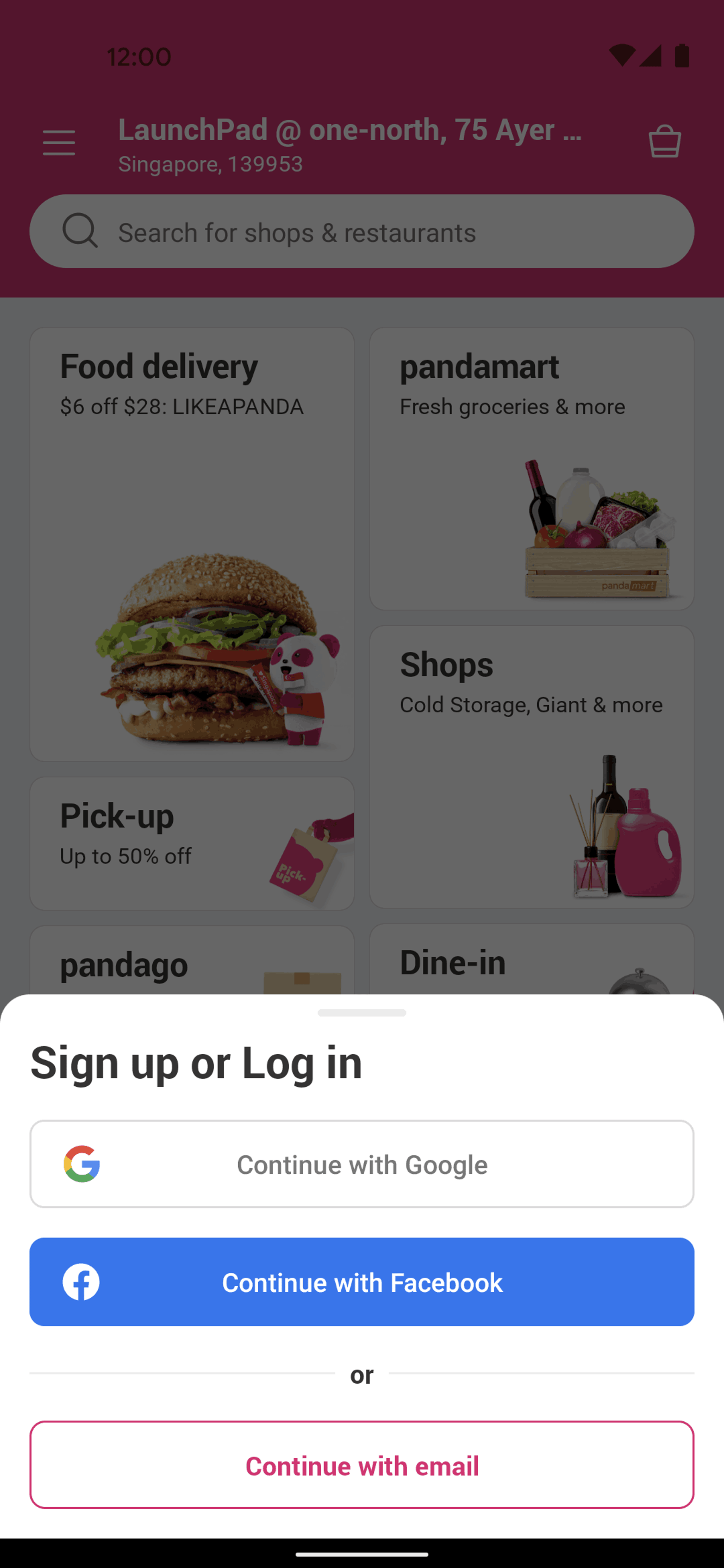 foodpanda Android Food & Drink interface screenshot 3