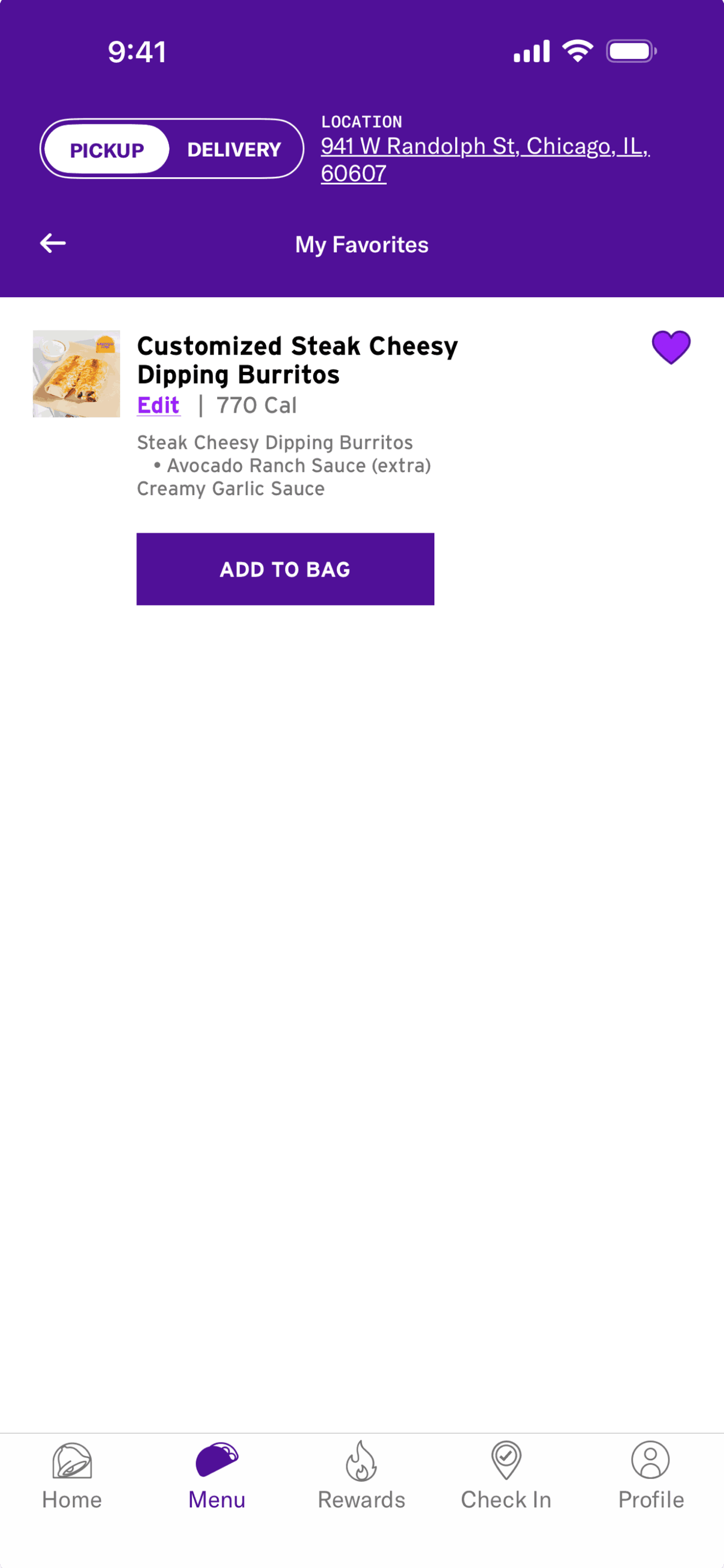 Taco Bell iOS Food & Drink interface screenshot 6
