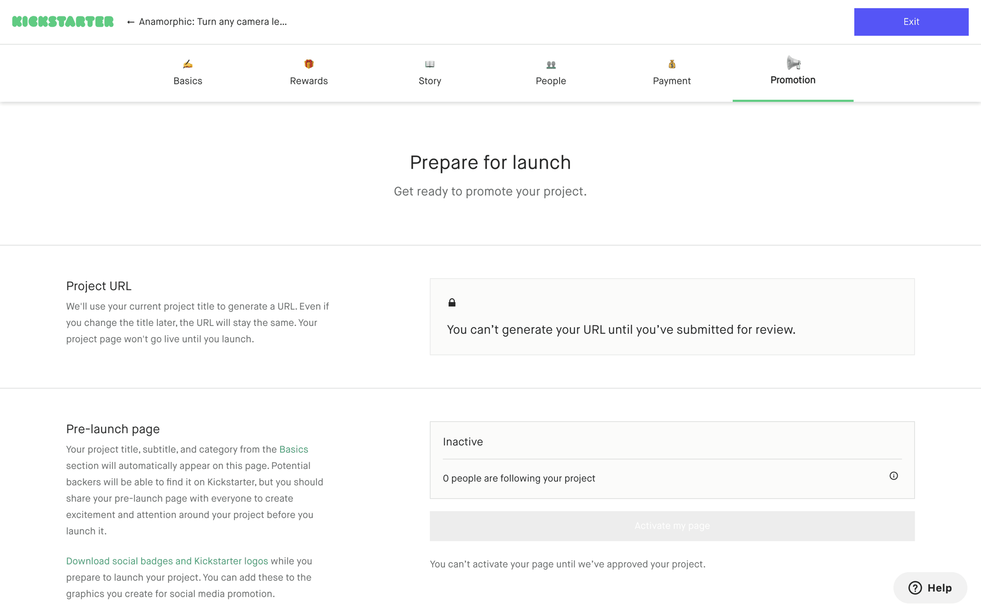 Kickstarter Web Social Networking interface screenshot 17