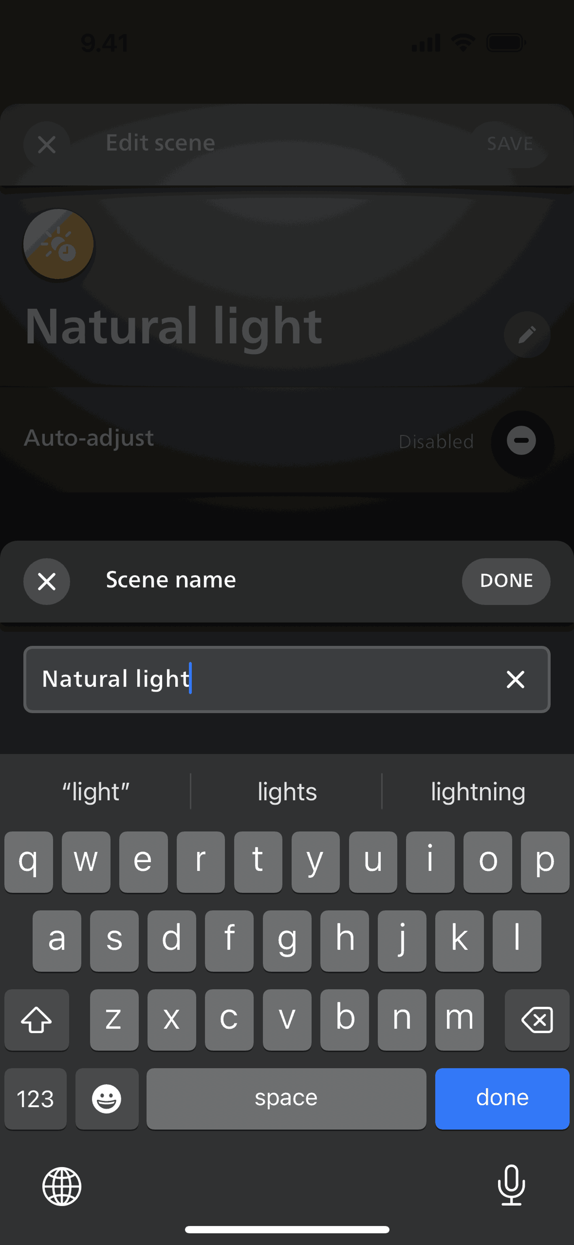 Philips Hue iOS Lifestyle interface screenshot 5