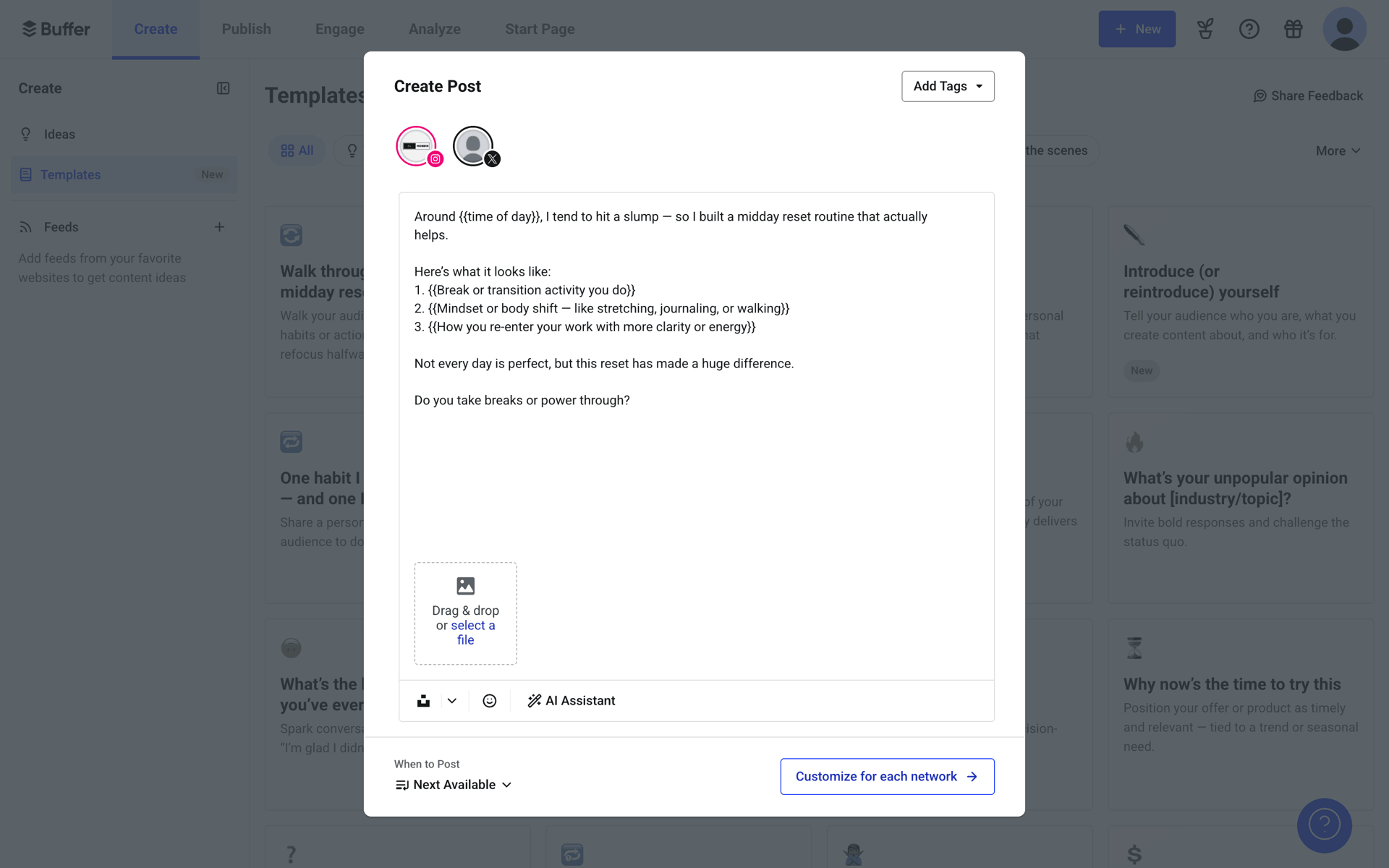 Buffer Web Business interface screenshot 19