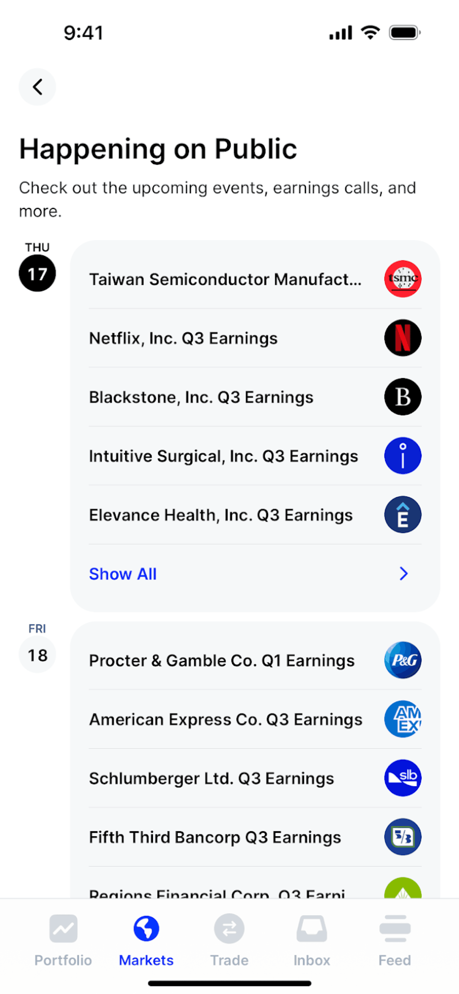 Public iOS Finance interface screenshot 10