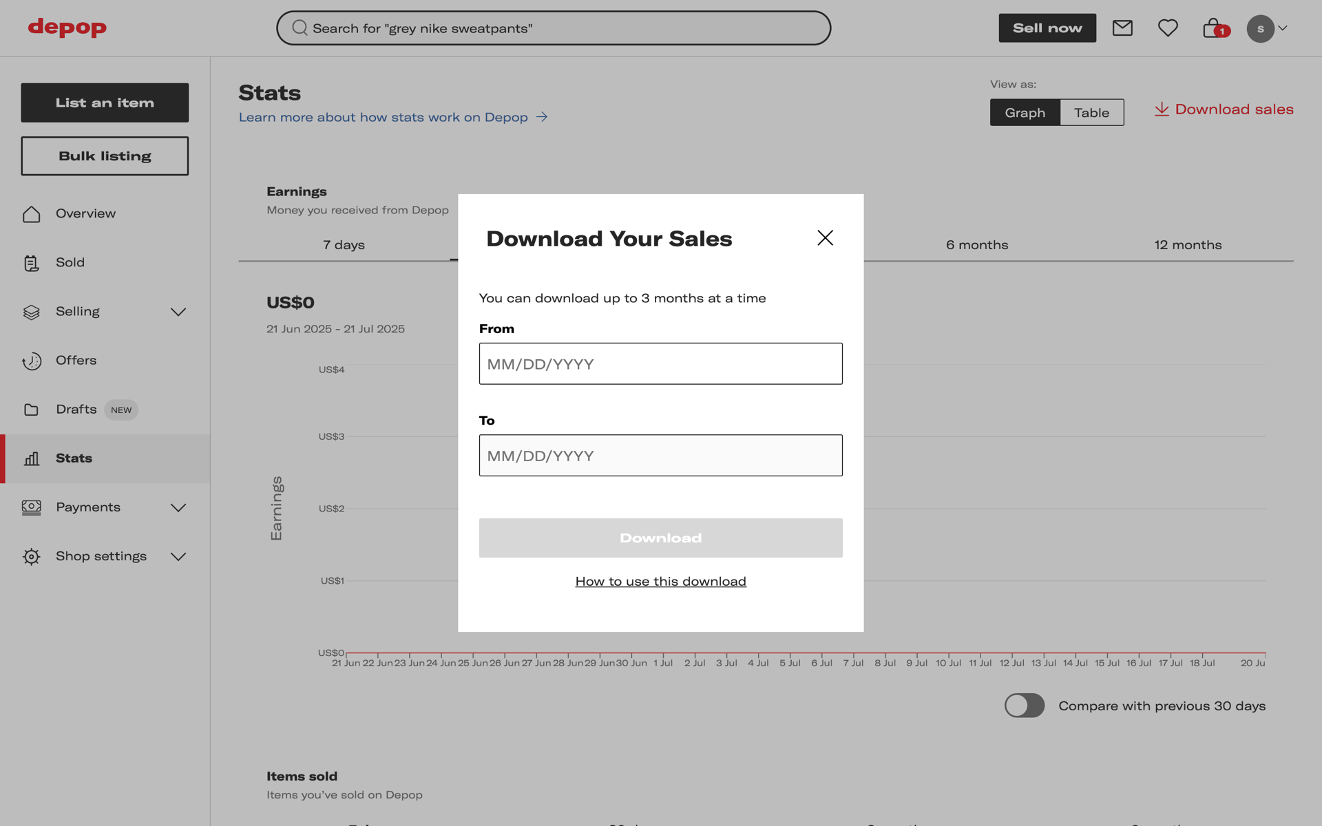 Depop Web Shopping interface screenshot 9