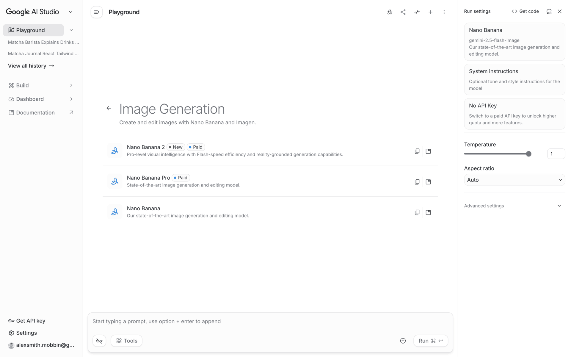 Google AI Studio Web machine learning interface screenshot 10