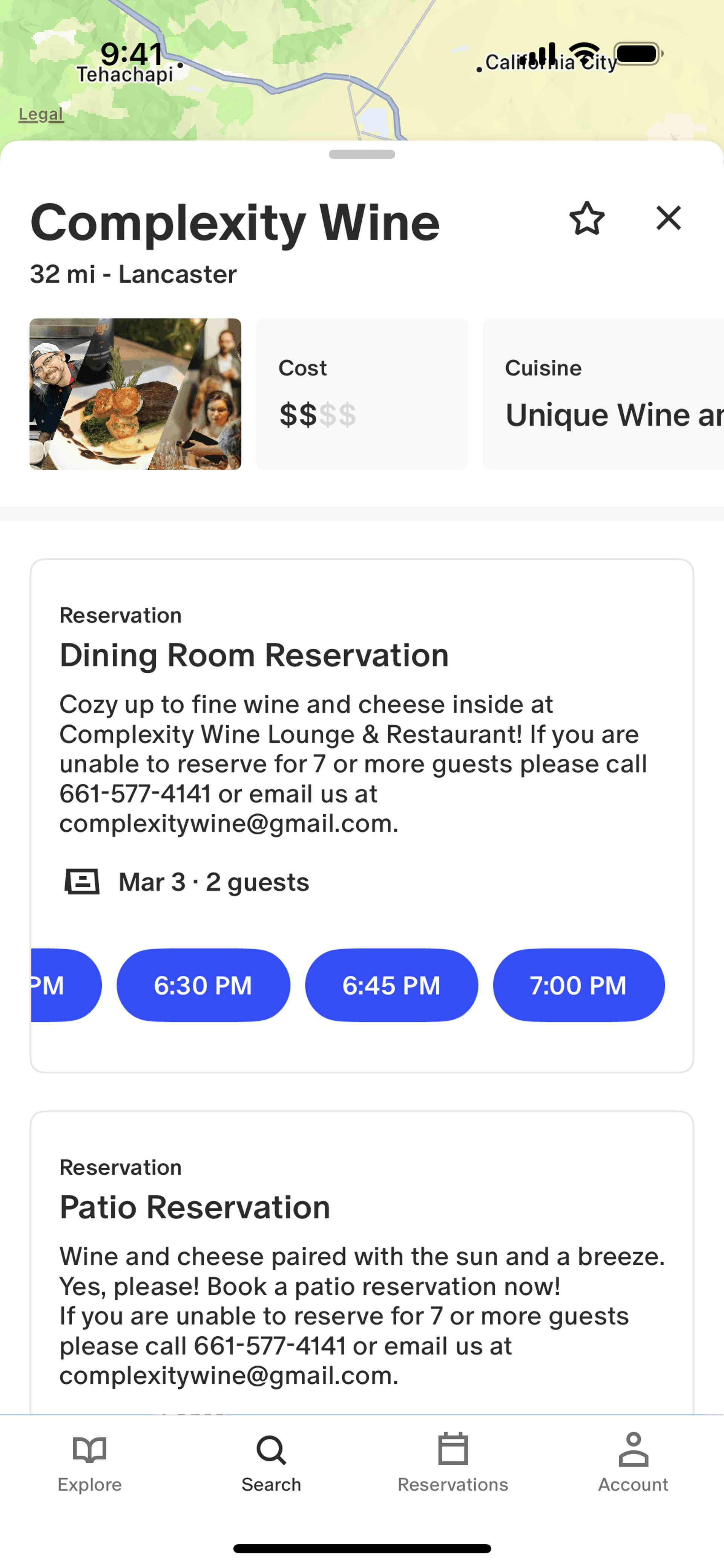 Tock iOS Food & Drink interface screenshot 16