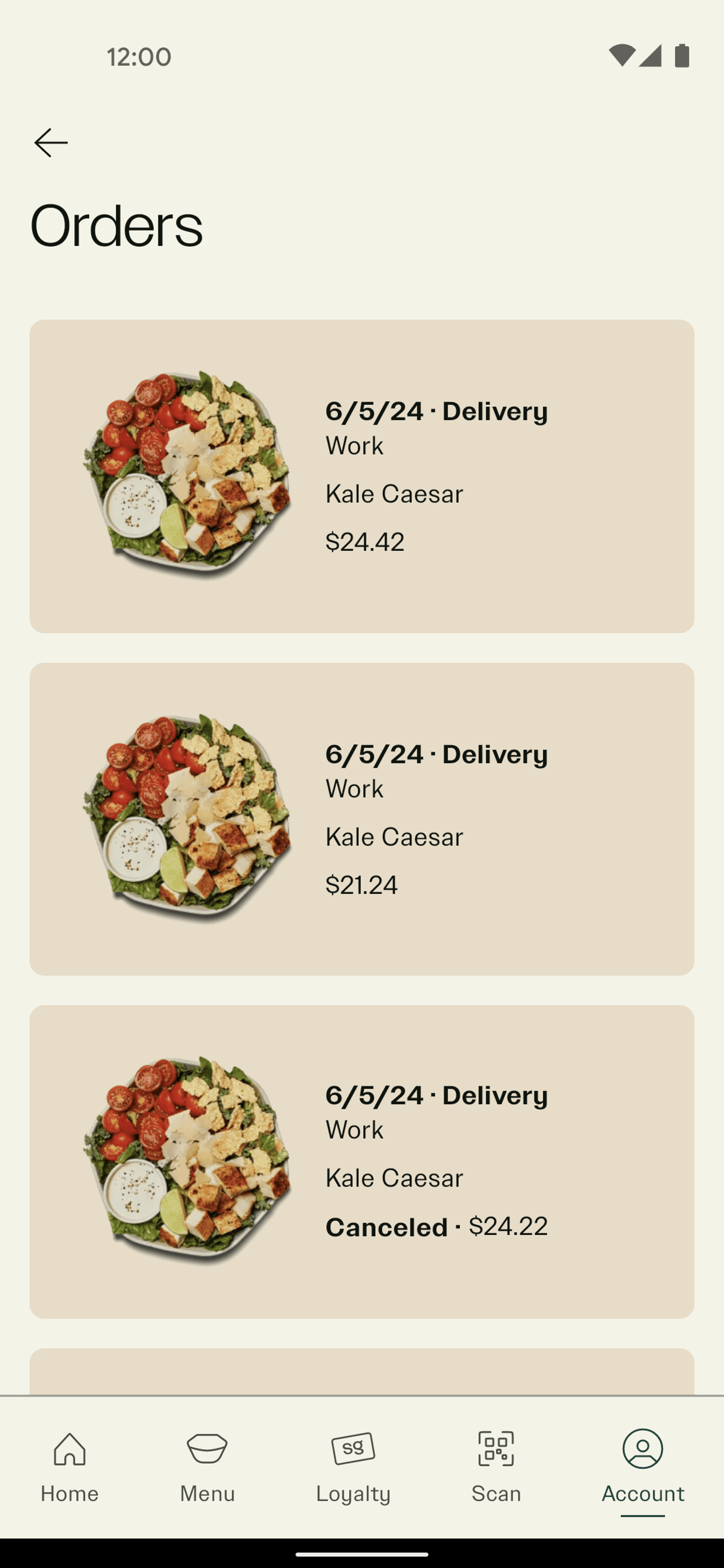 sweetgreen Android Food & Drink interface screenshot 16