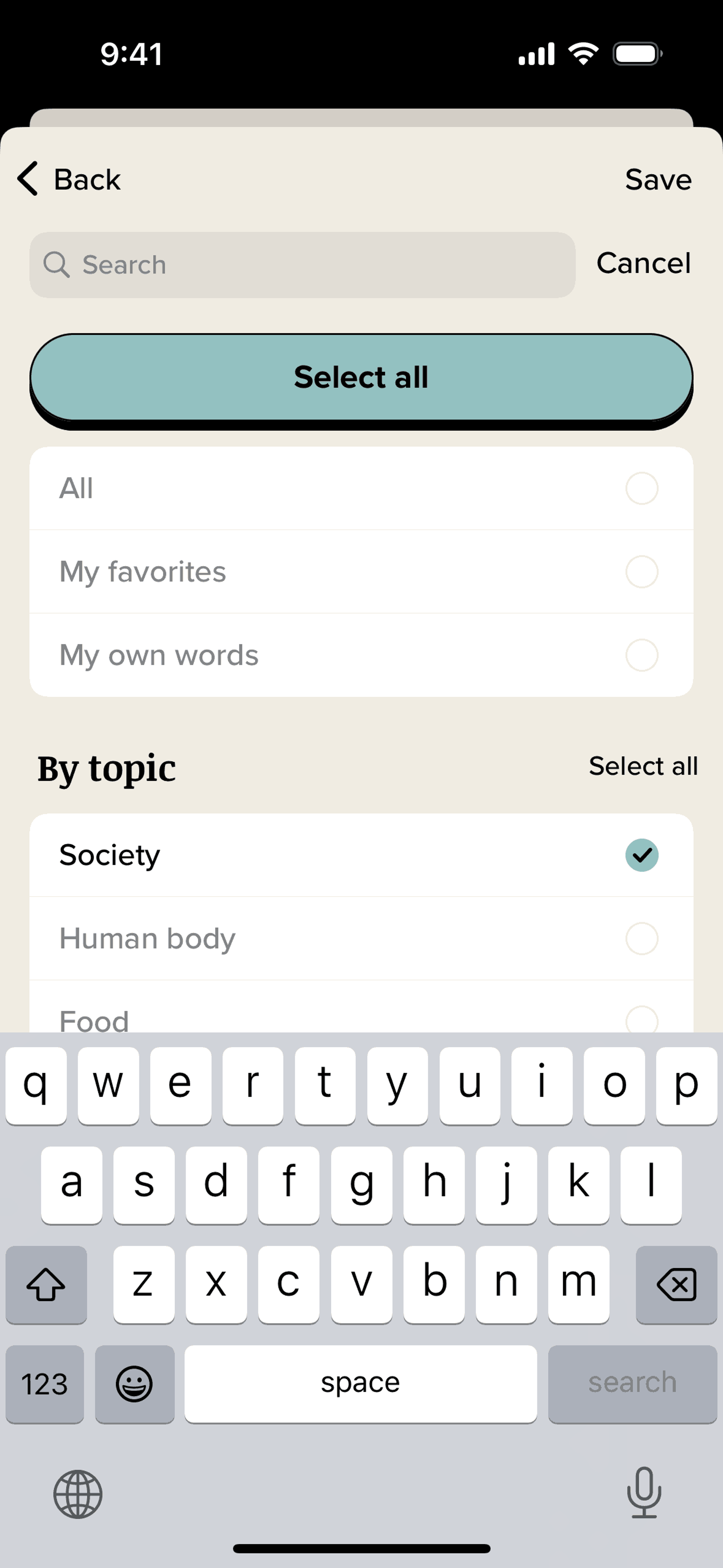 Vocabulary iOS Education interface screenshot 23