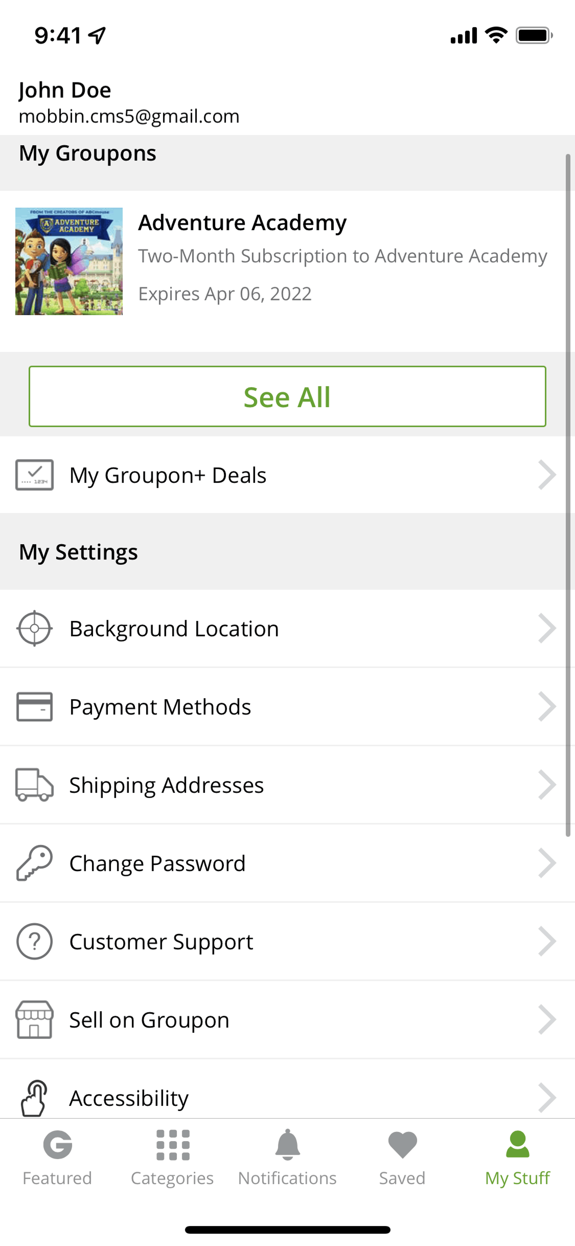 Groupon iOS Shopping interface screenshot 9