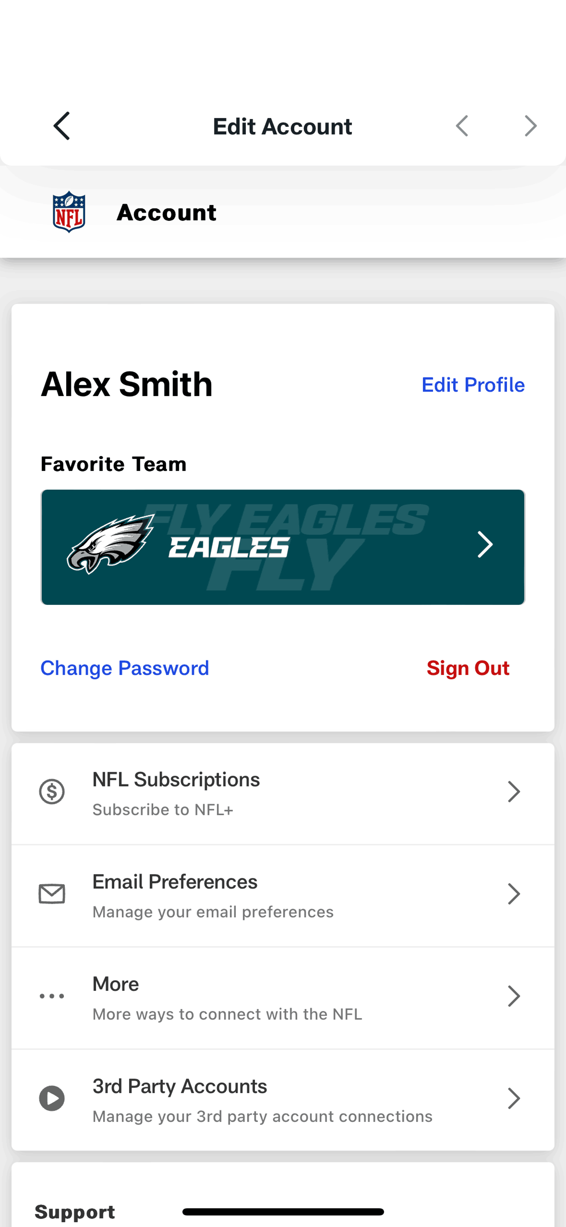 NFL iOS Sports interface screenshot 5