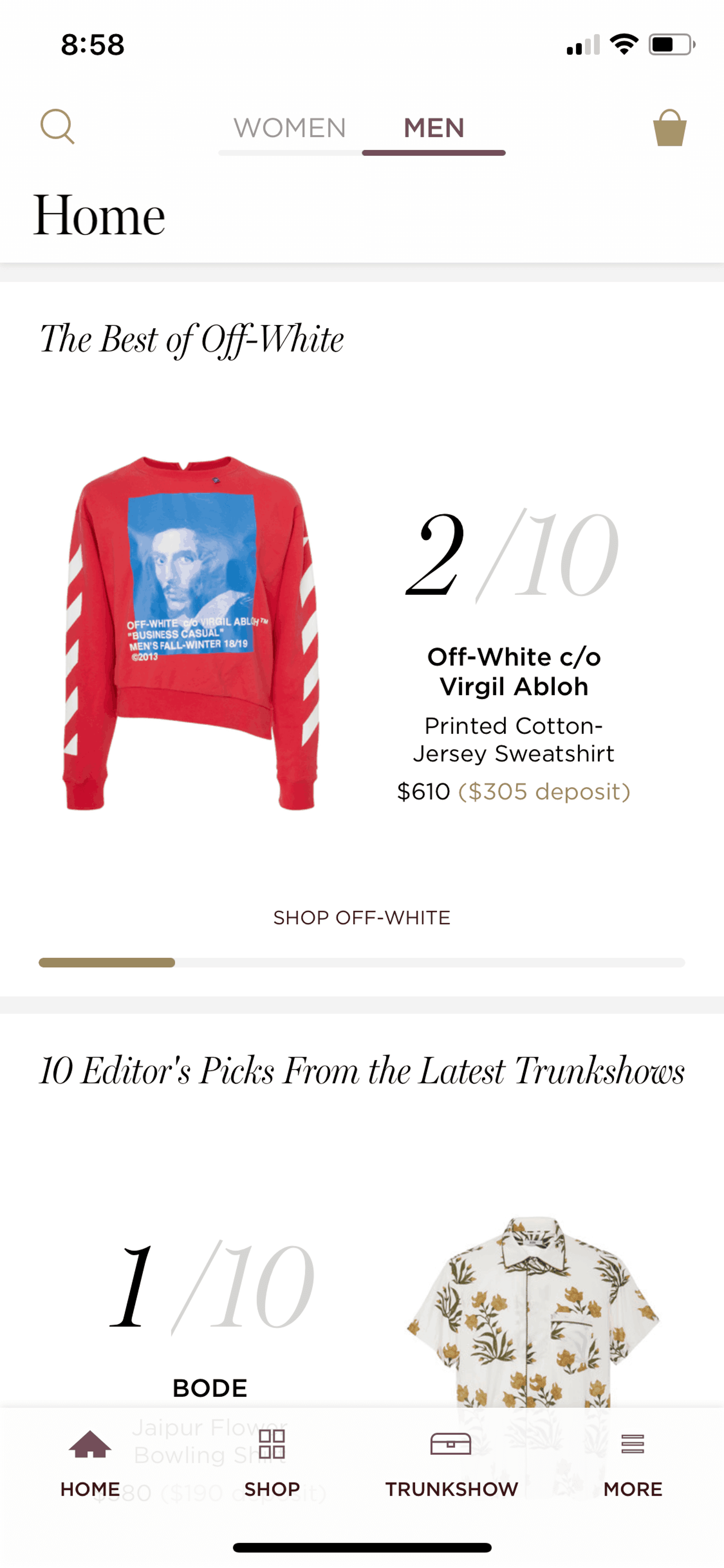 Moda Operandi iOS Shopping interface screenshot 4