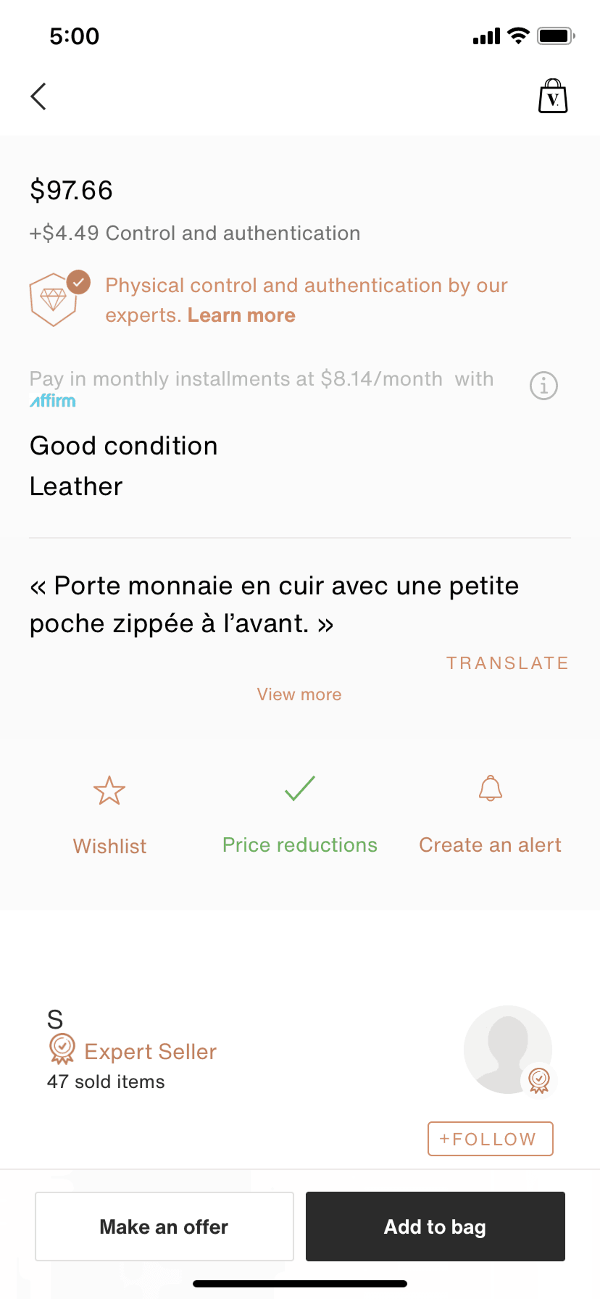Vestiaire Collective iOS Shopping interface screenshot 19