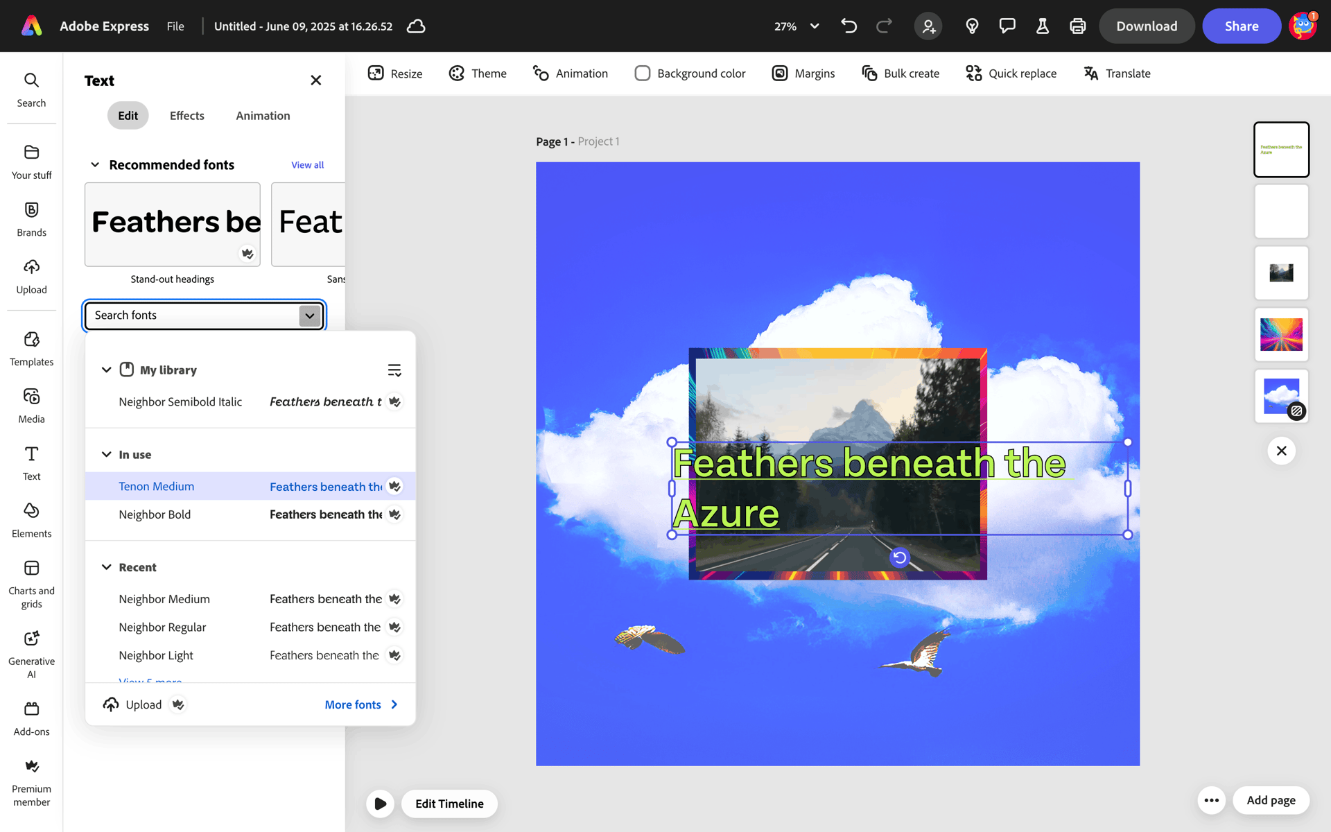 Adobe Express Web AI interface screenshot 15