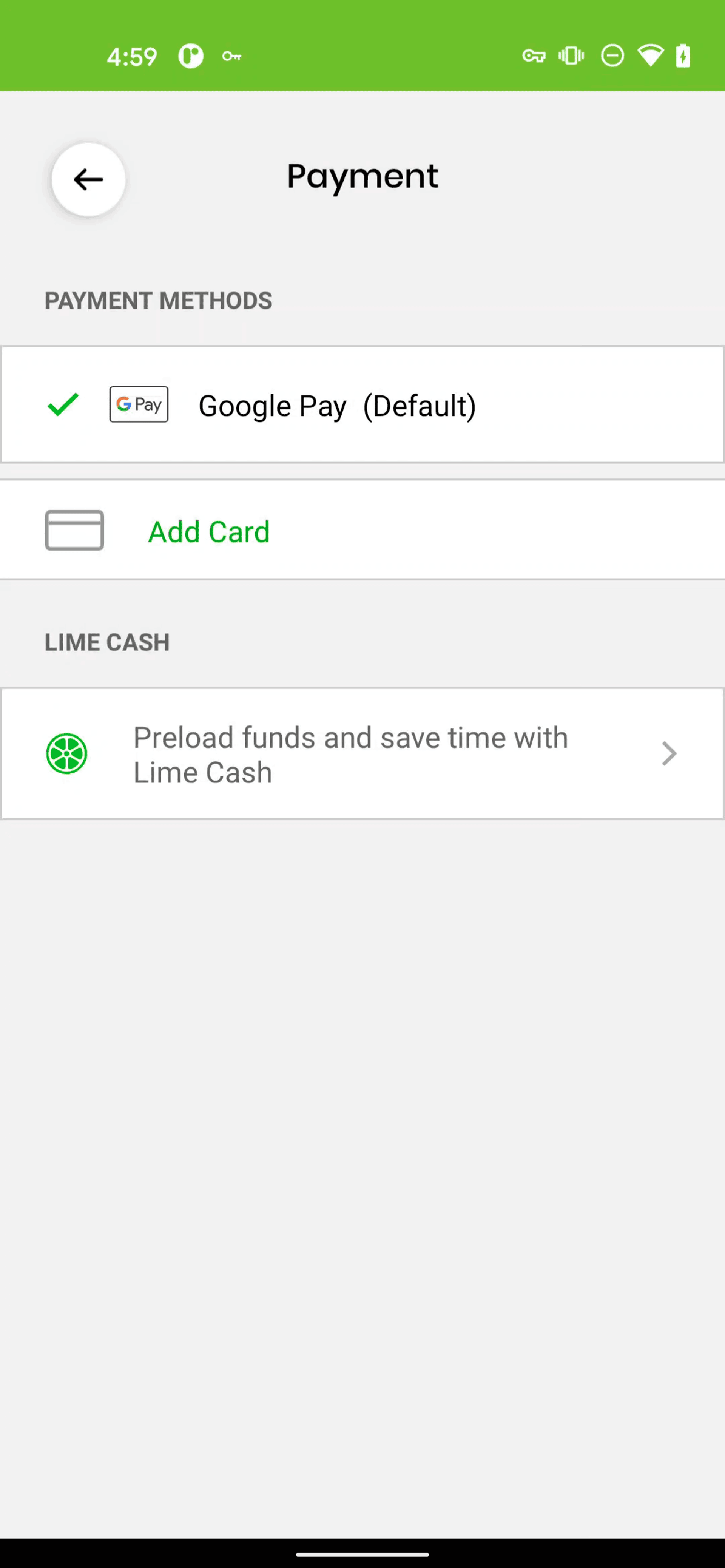 Lime Android Travel & Transportation interface screenshot 23