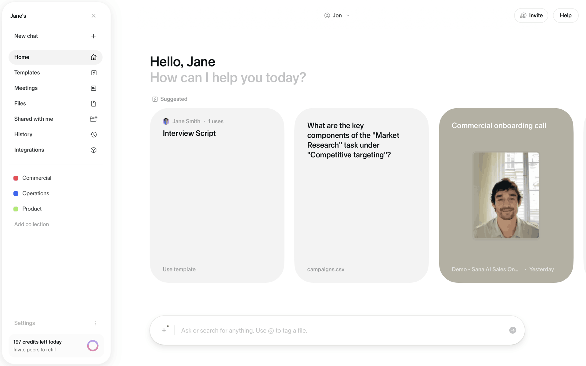 Sana AI Web Business interface screenshot 23