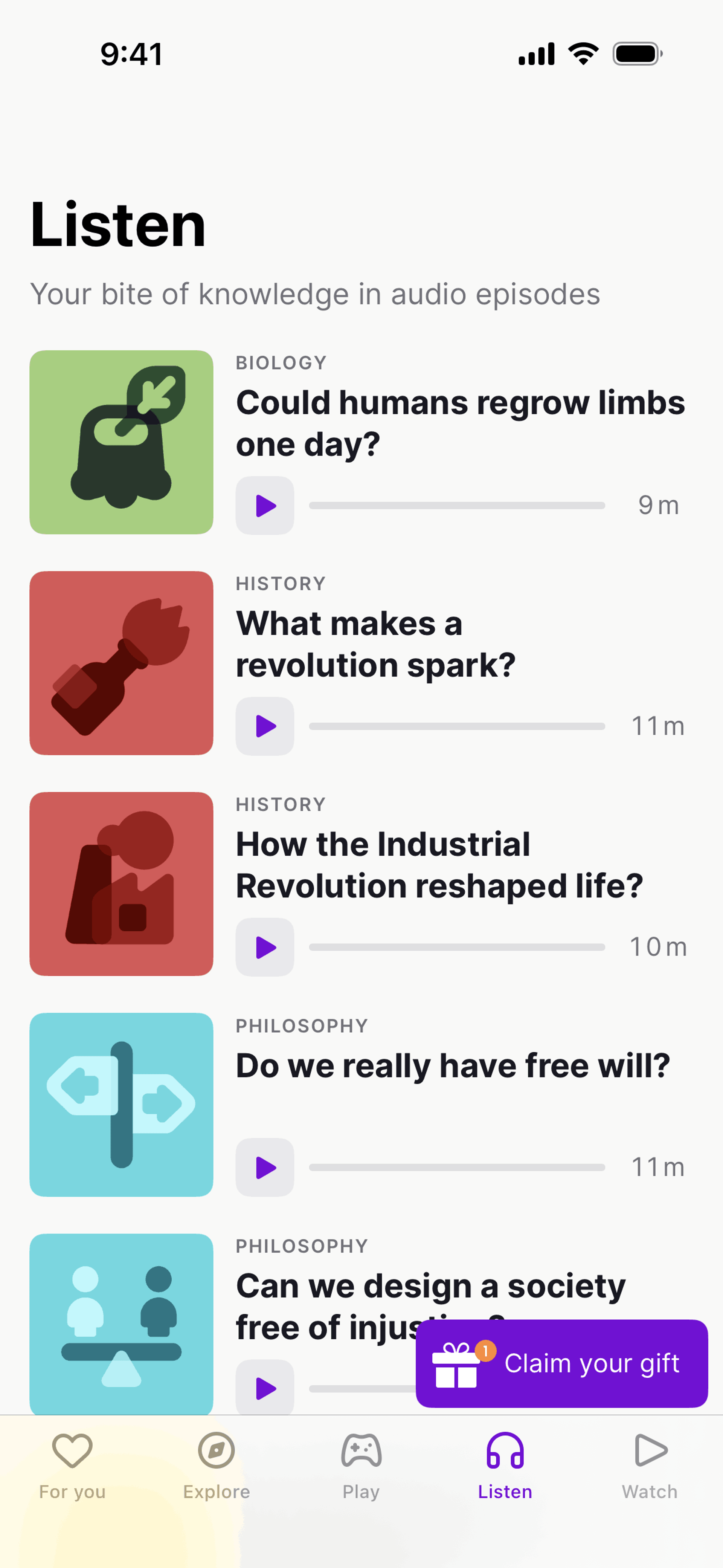 Nibble iOS quiz interface screenshot 8