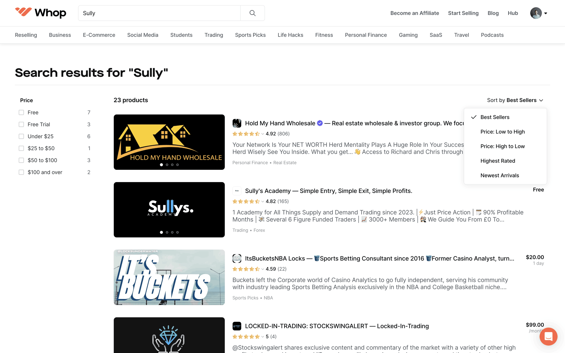Whop Web Business interface screenshot 24