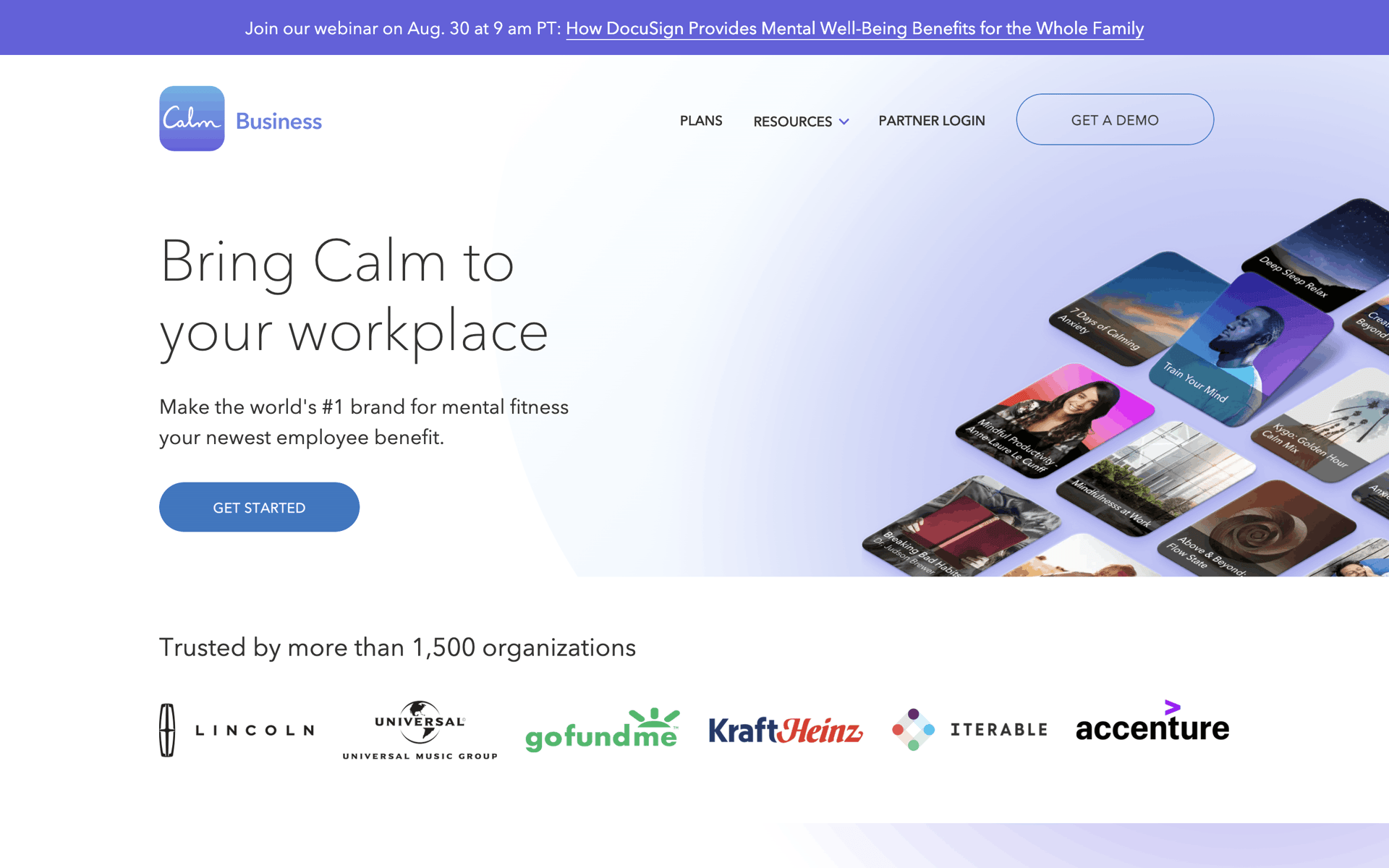 Calm Web Health & Fitness interface screenshot 15