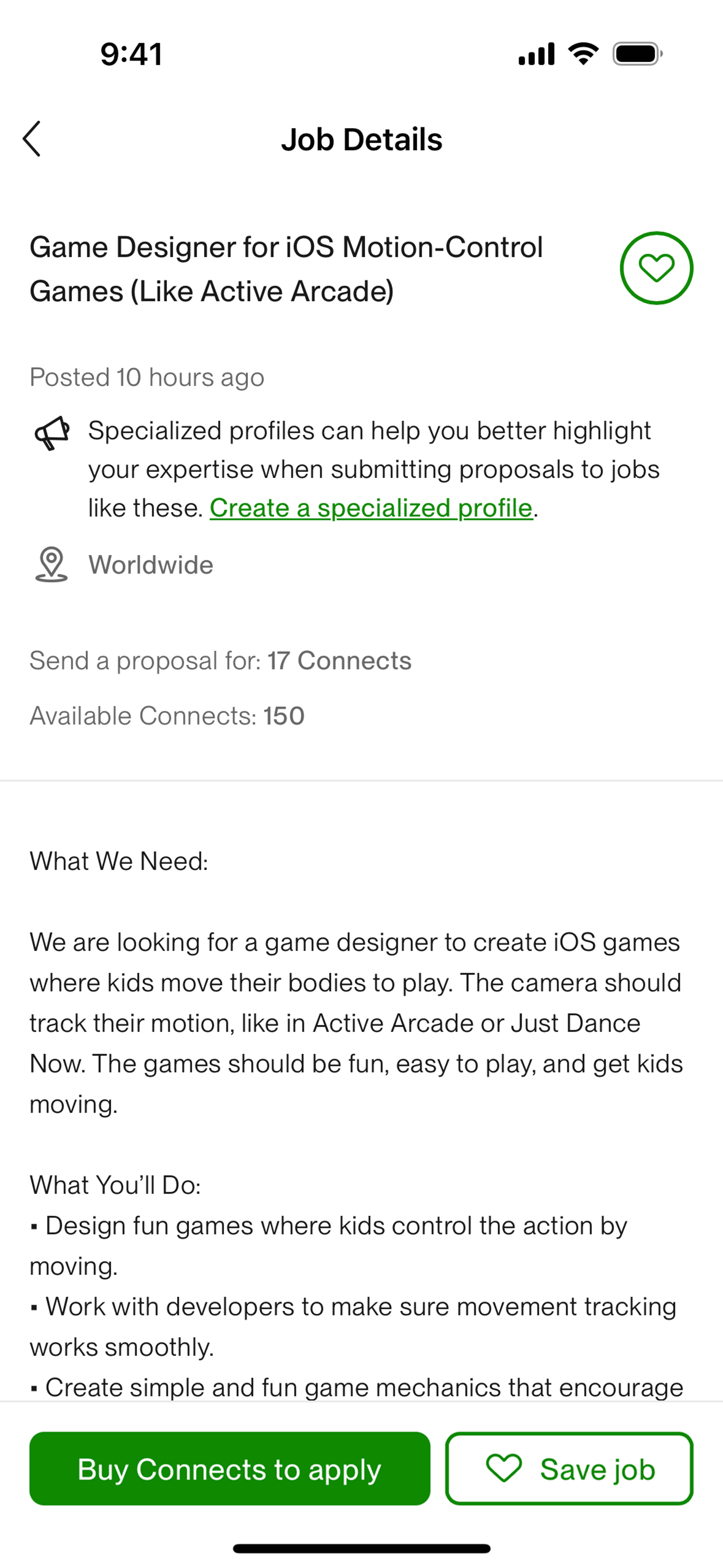 Upwork iOS Business interface screenshot 6