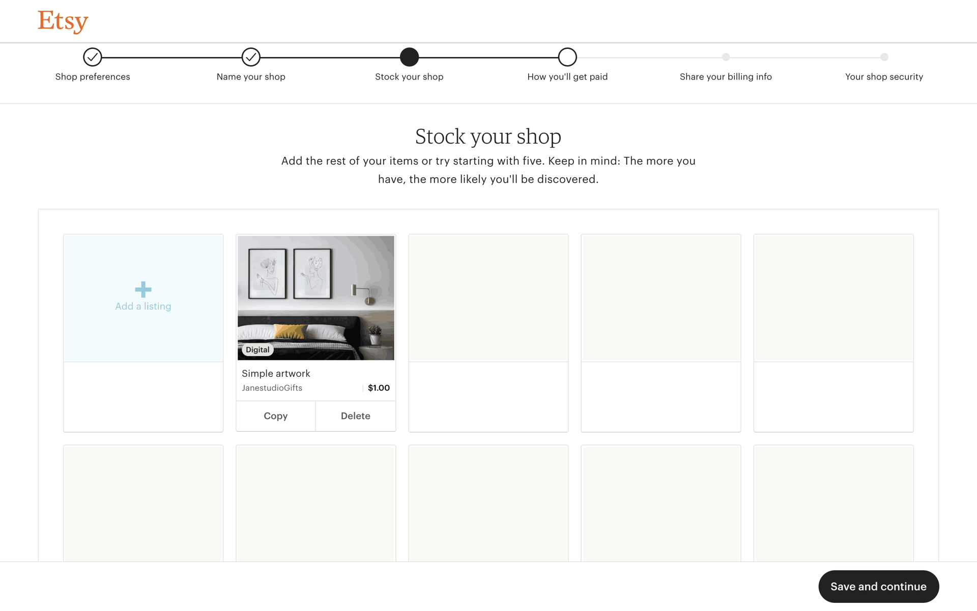 Etsy Web Business interface screenshot 11