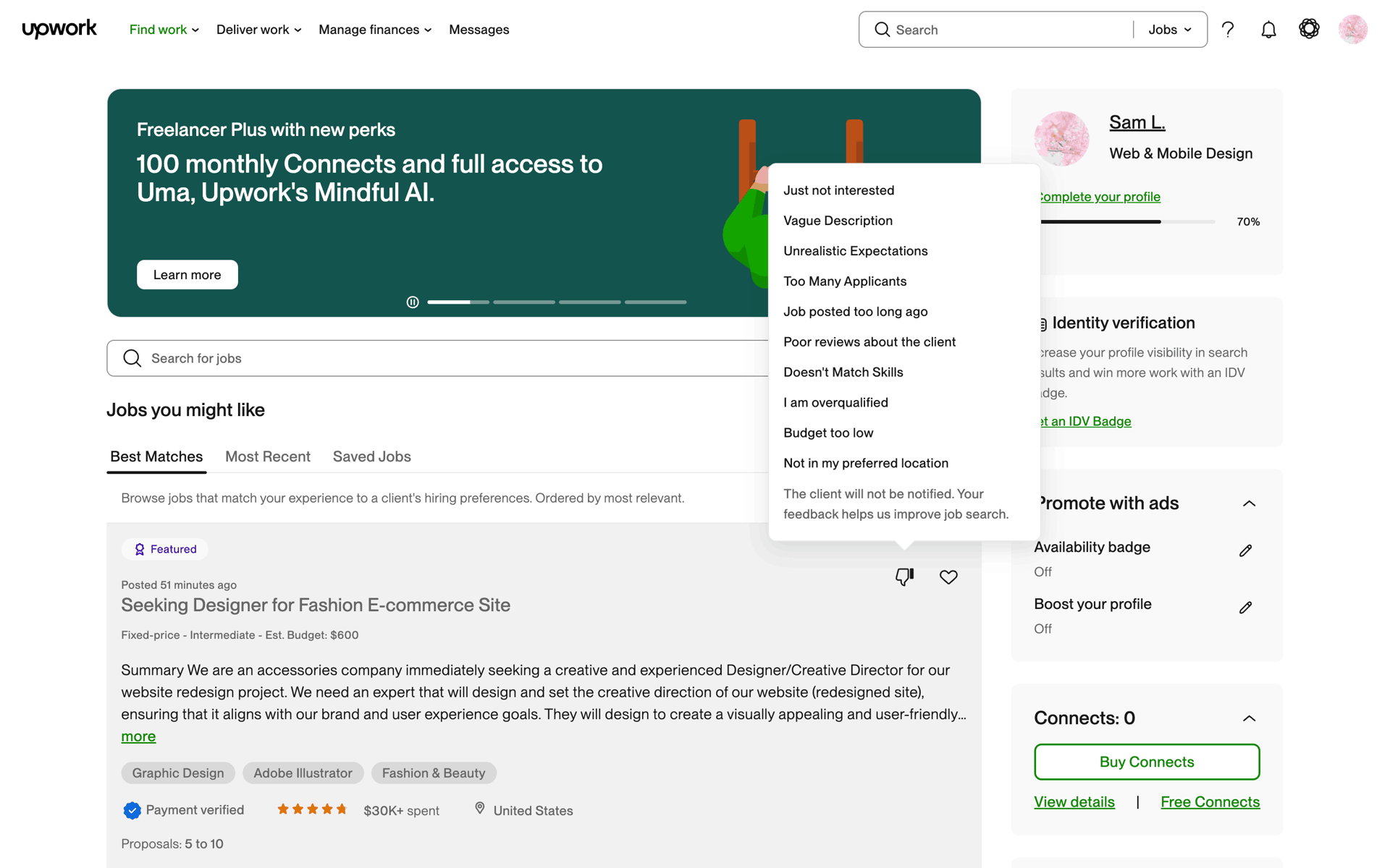Upwork Web Business interface screenshot 9