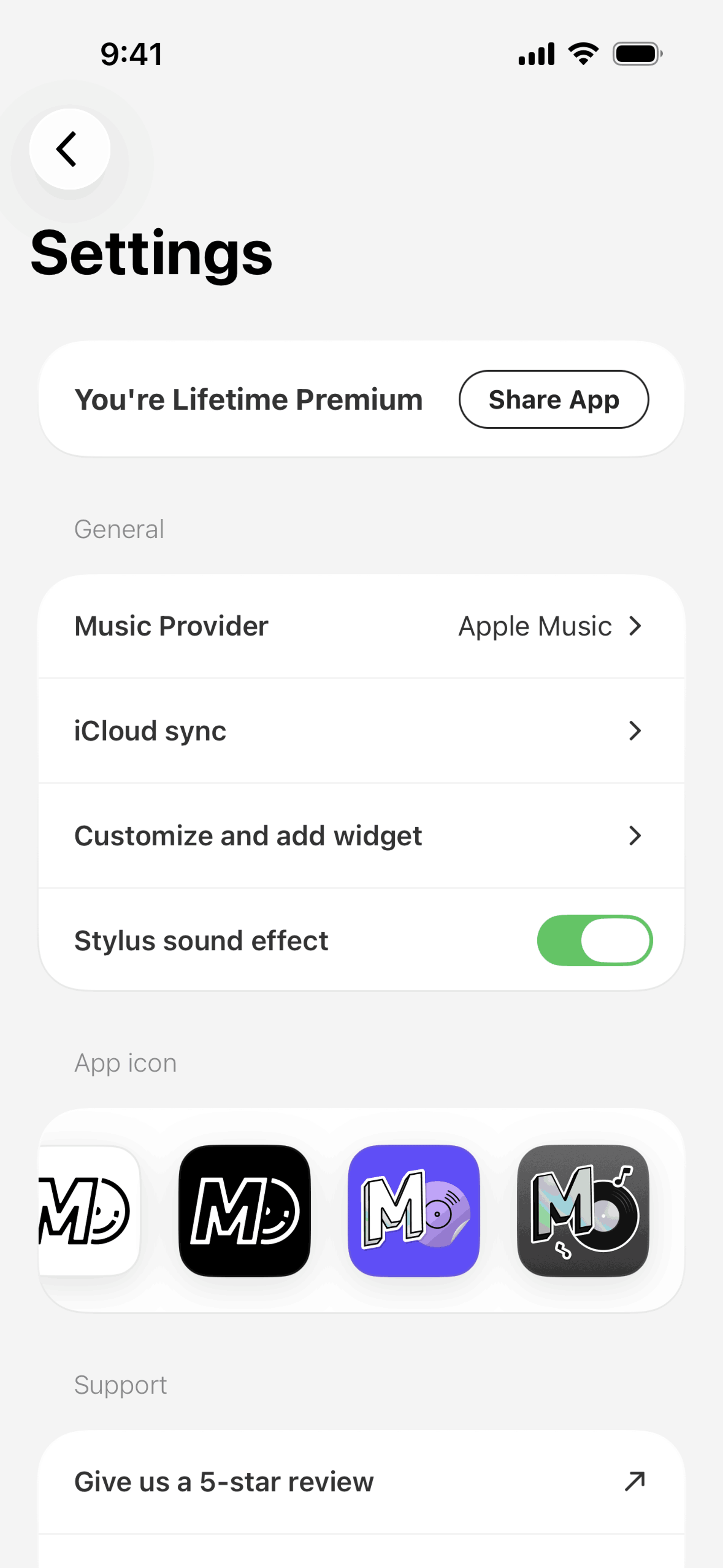 MD Vinyl iOS Music & Audio interface screenshot 19