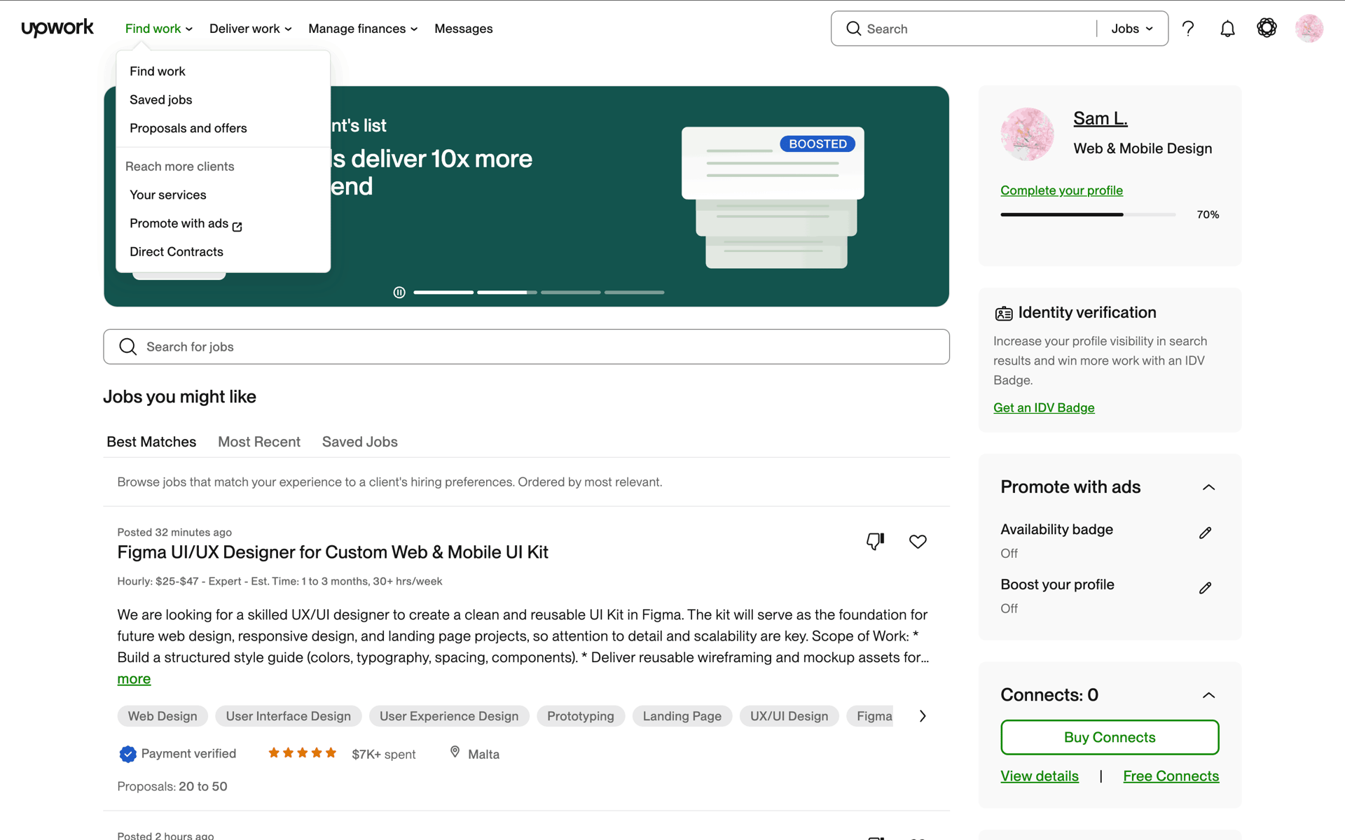 Upwork Web Business interface screenshot 12