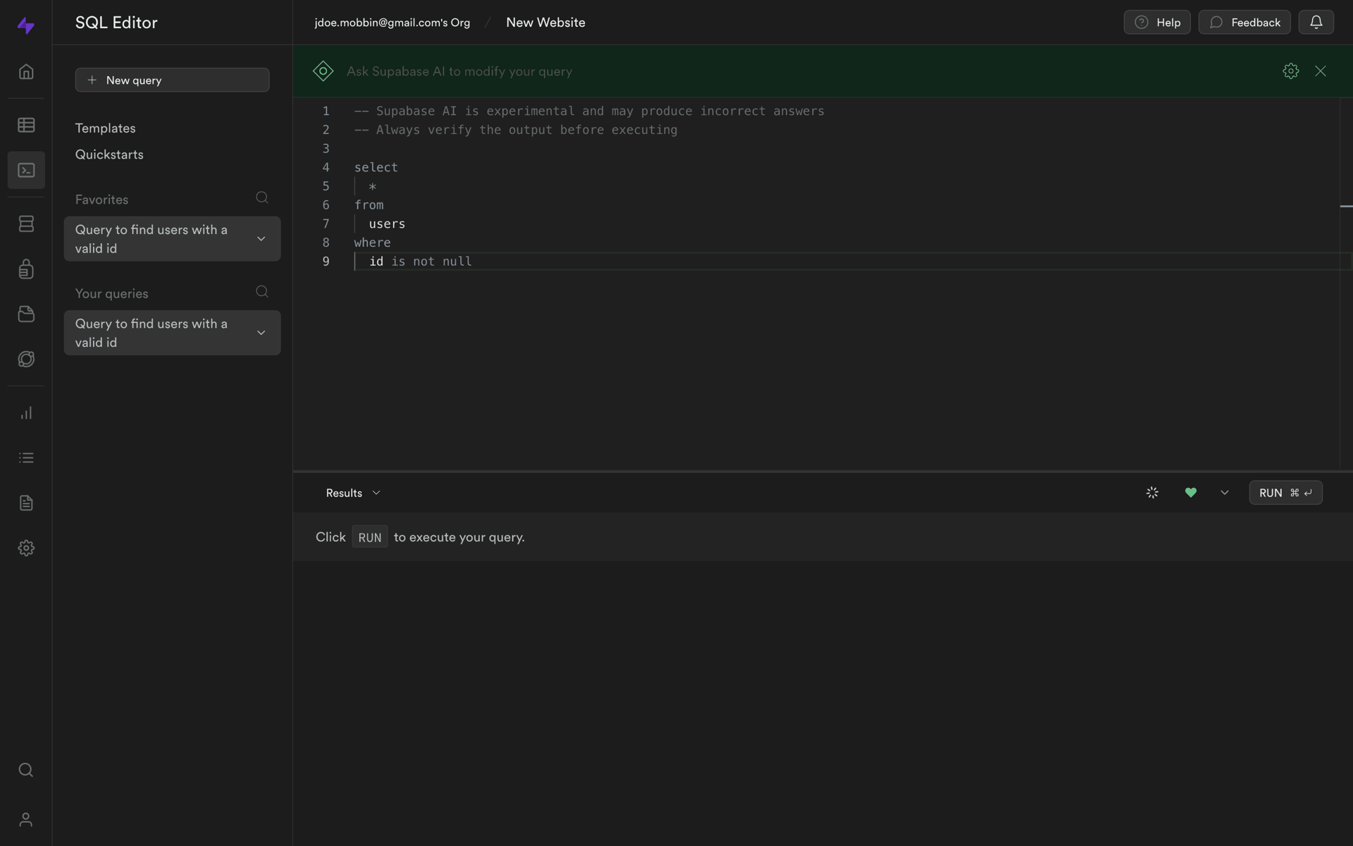 Supabase Web Developer Tools interface screenshot 8