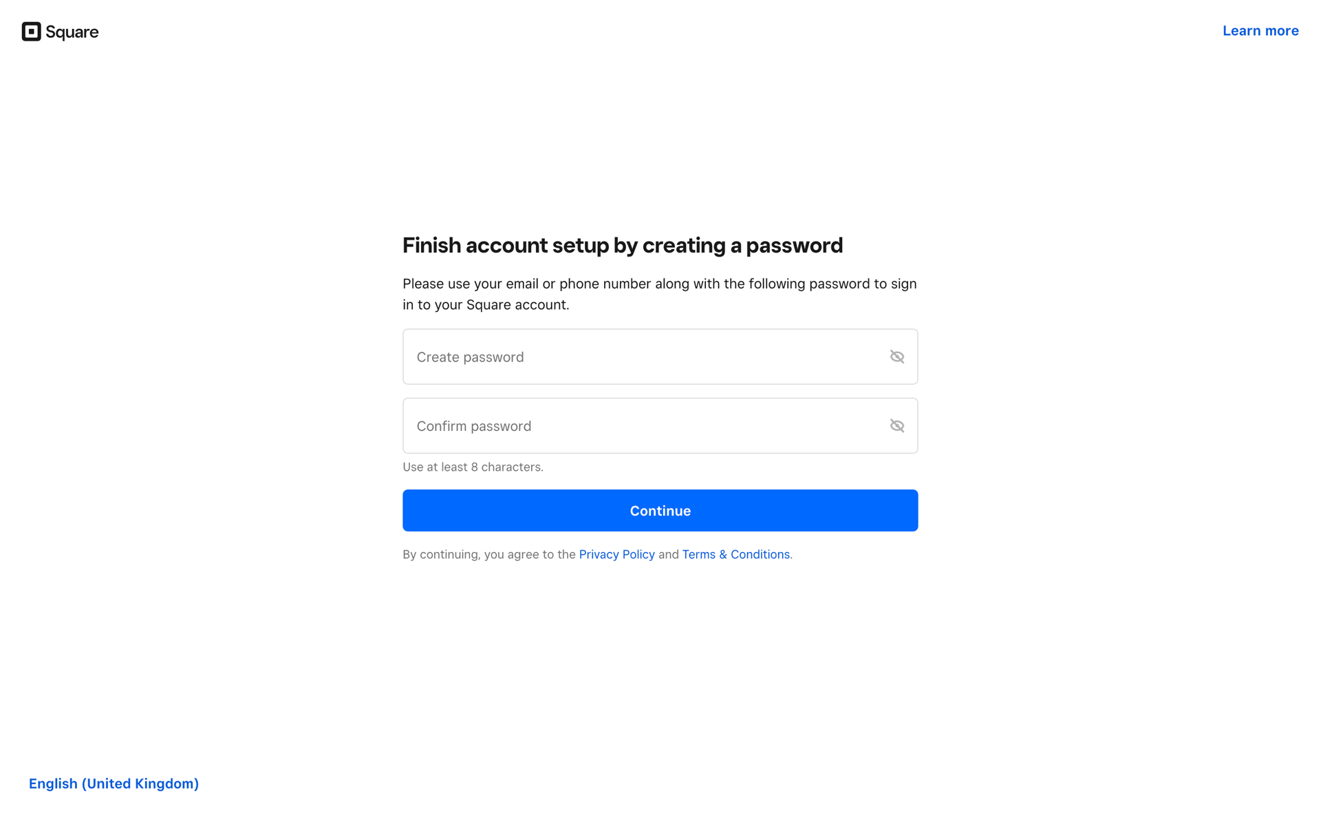 Square Web Finance interface screenshot 8