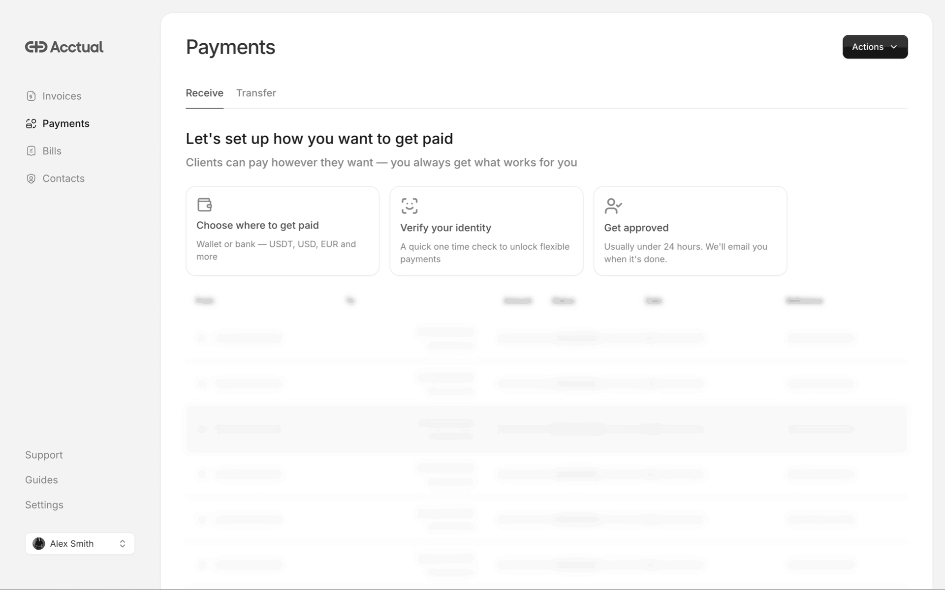 Acctual Web Finance interface screenshot 3