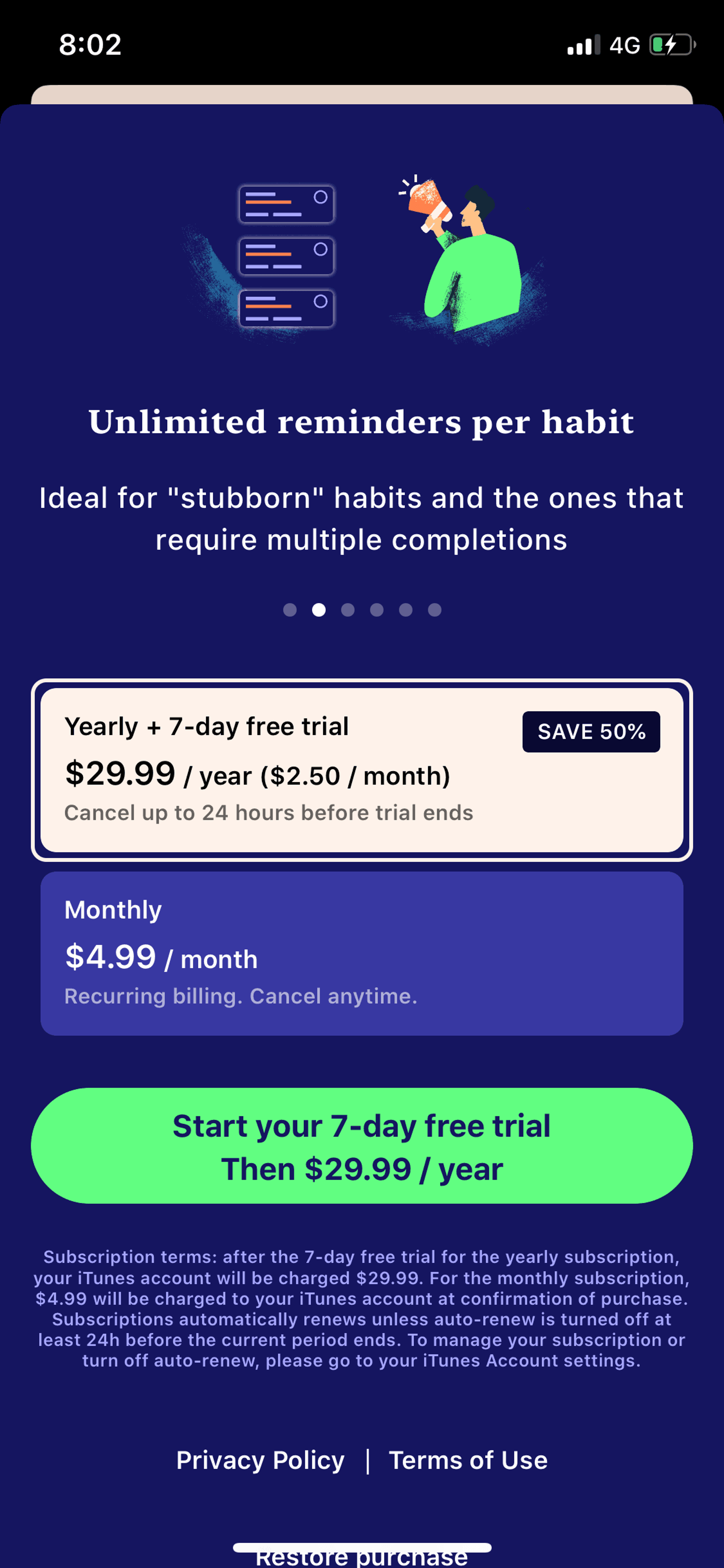 Tangerine iOS Health & Fitness interface screenshot 20