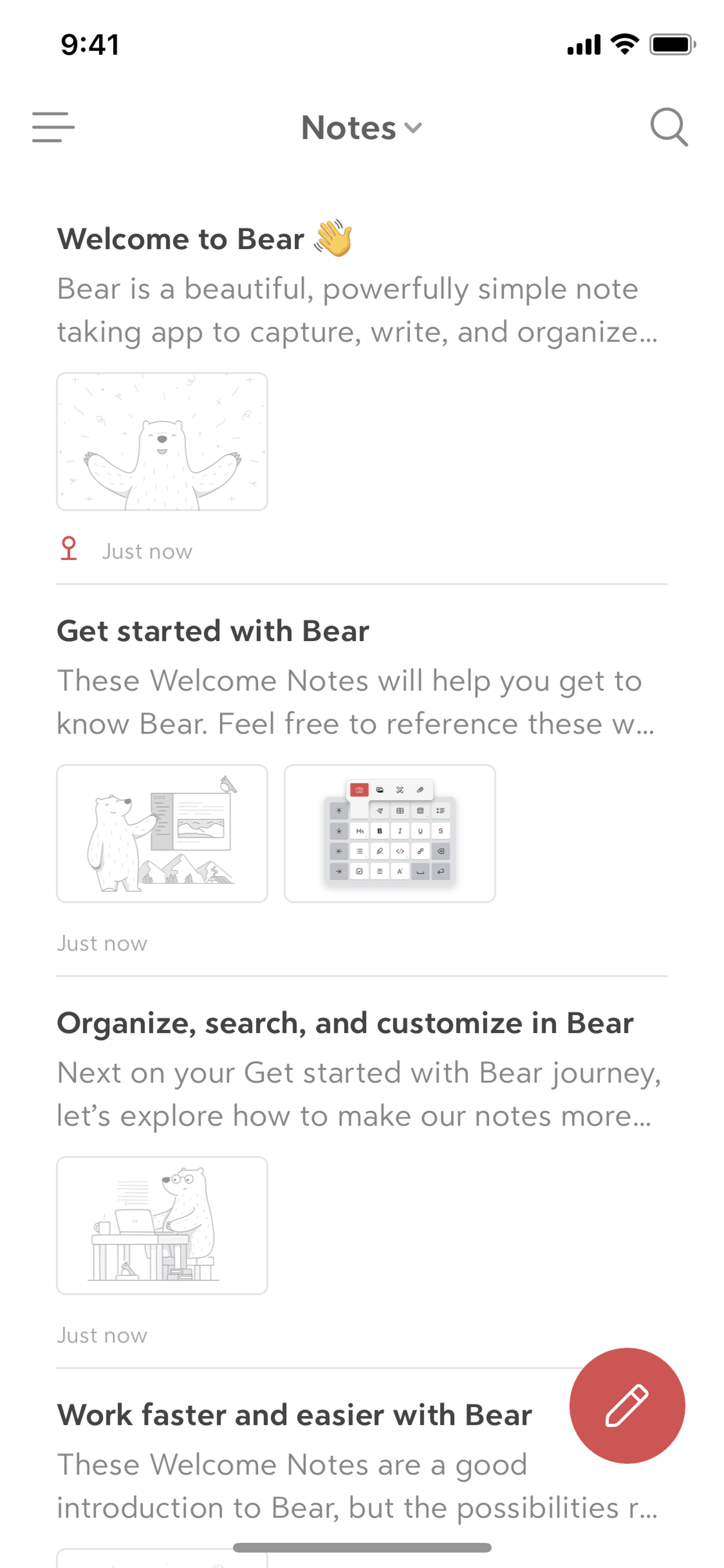 Bear iOS Productivity interface screenshot 11