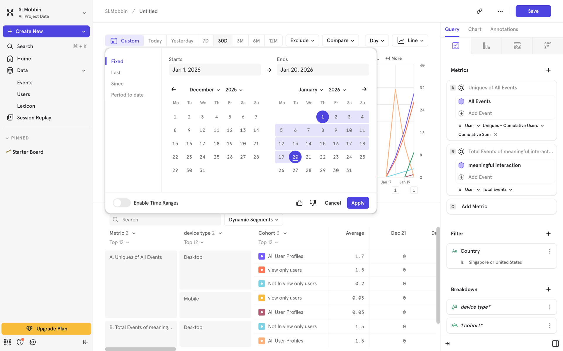 Mixpanel Web Business interface screenshot 13