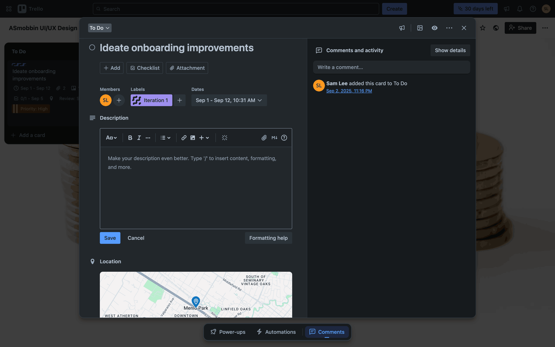 Trello Web Business interface screenshot 8