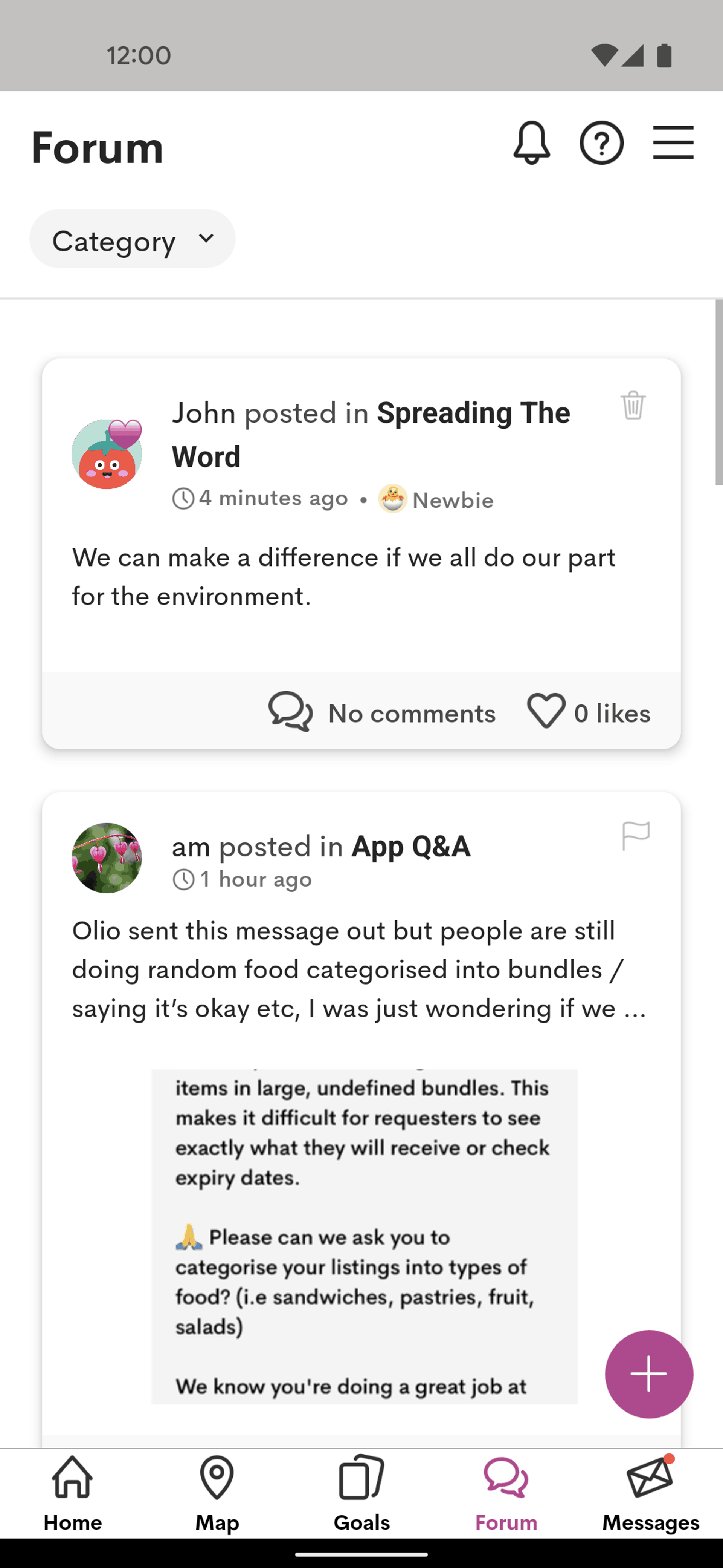 OLIO Android Food & Drink interface screenshot 4