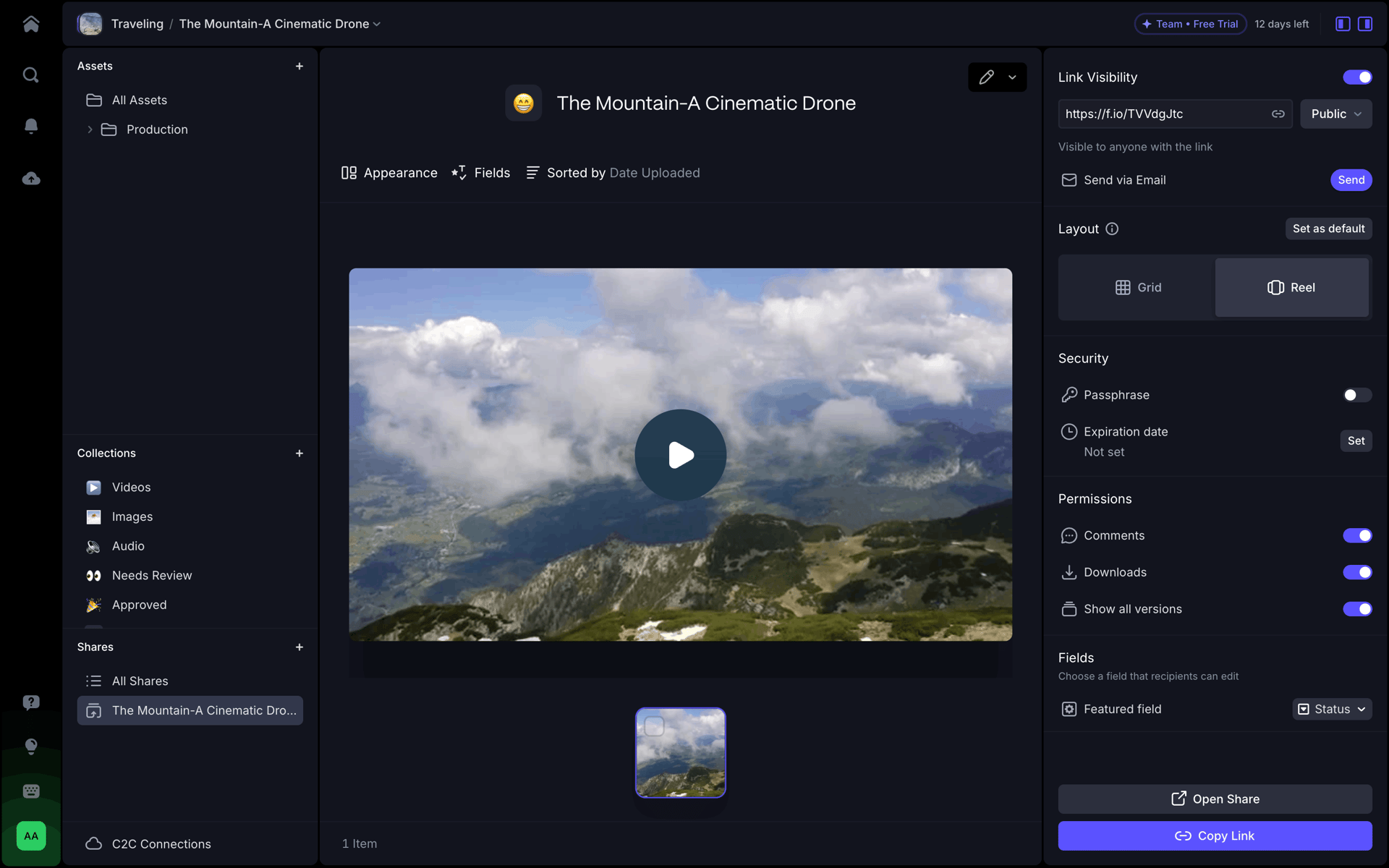 Frame.io Web Photo & Video interface screenshot 19