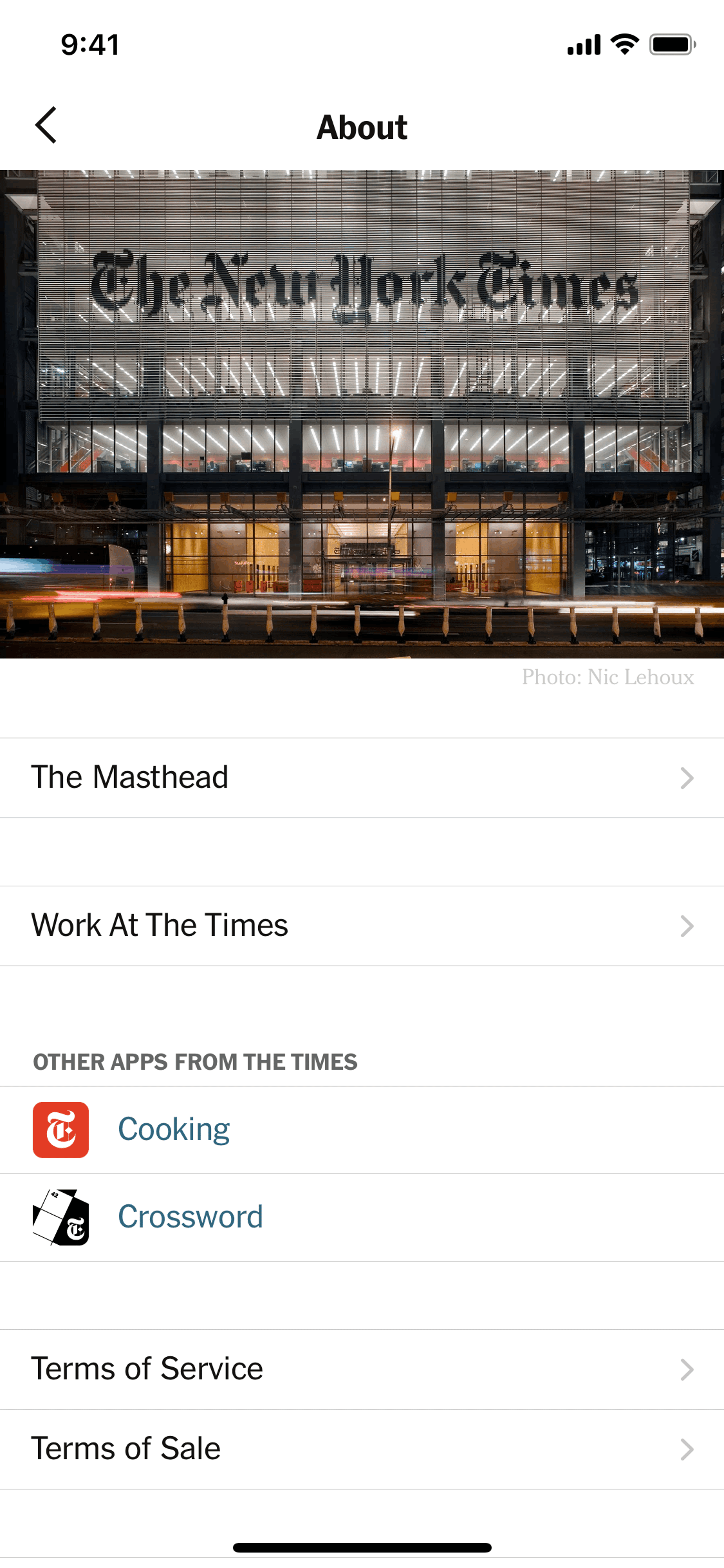 The New York Times iOS News interface screenshot 15