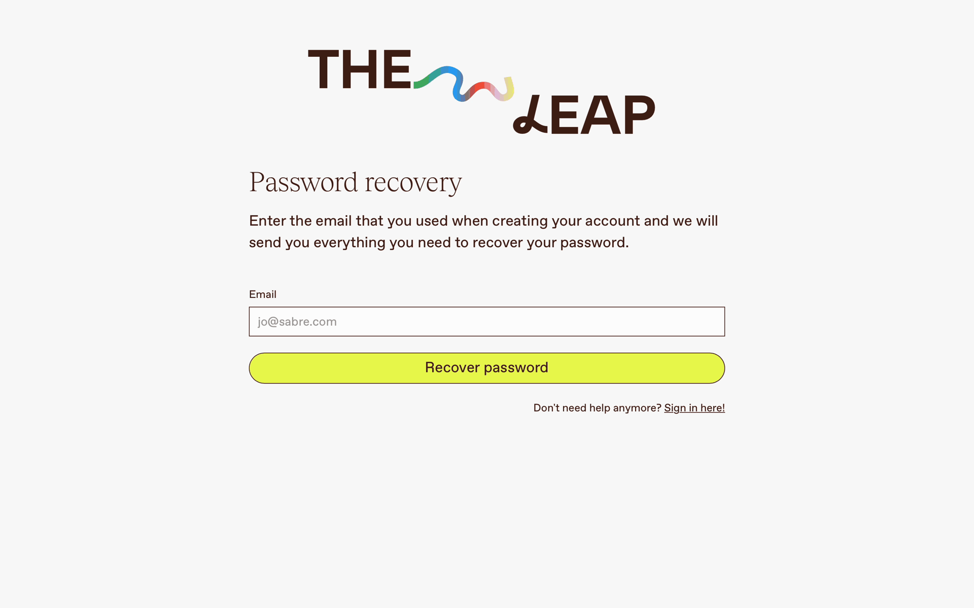 The Leap Web Business interface screenshot 3