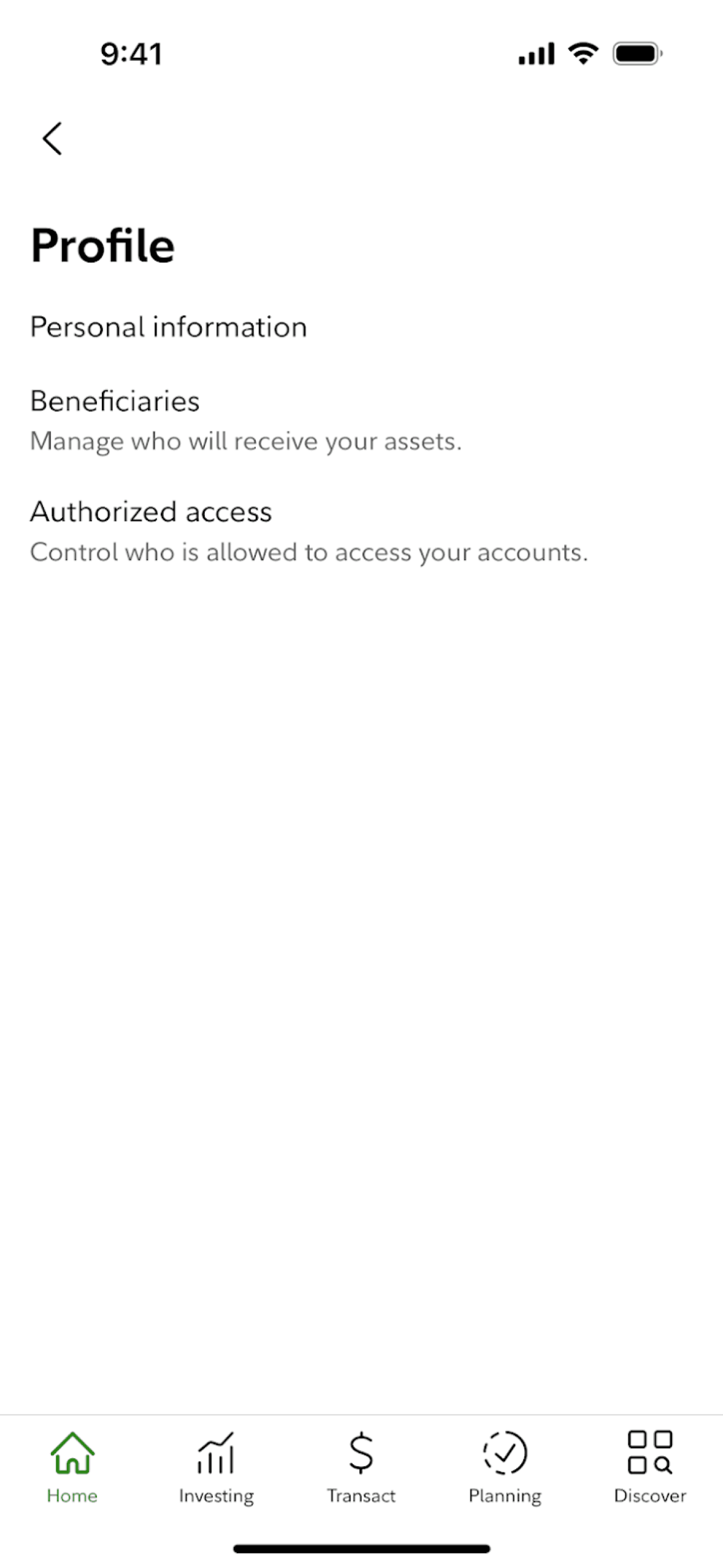 Fidelity iOS Finance interface screenshot 18