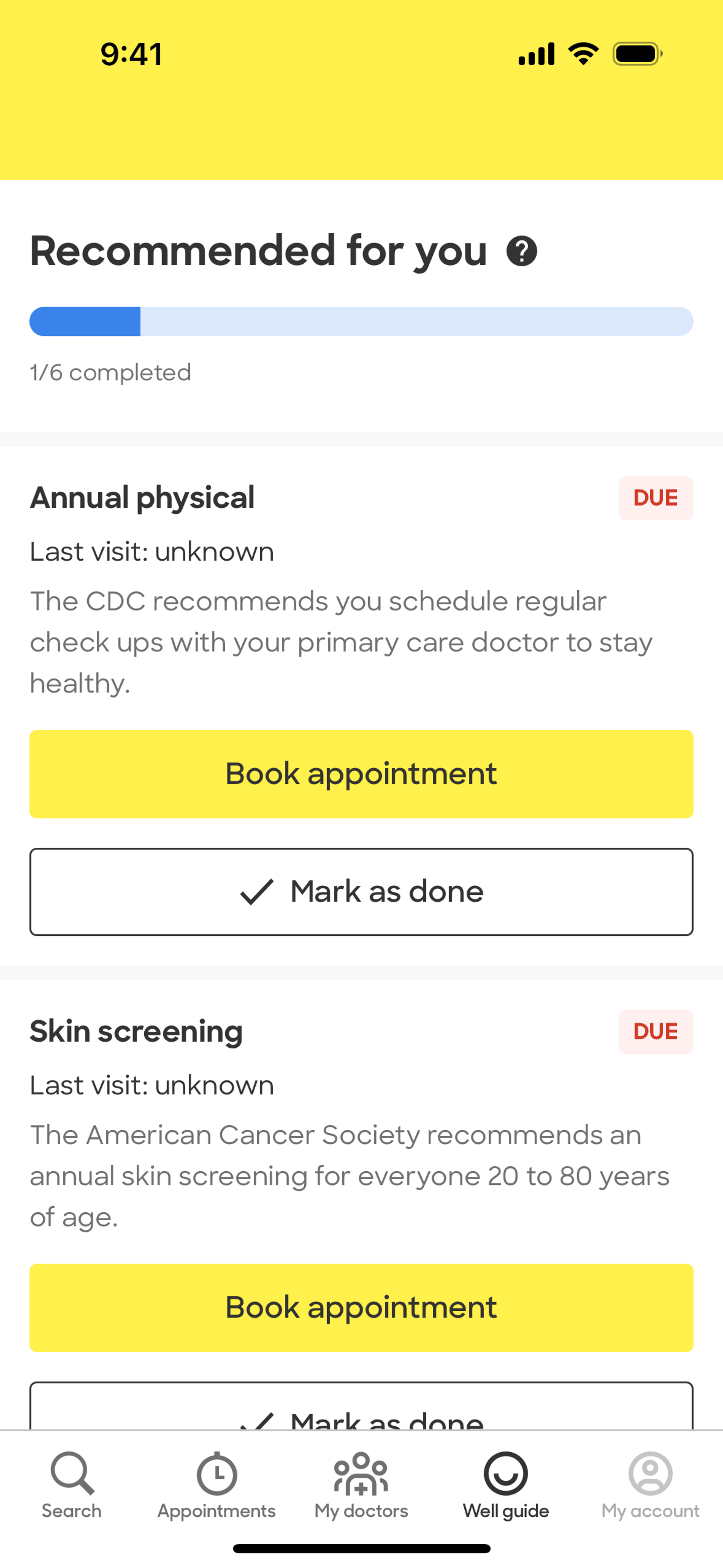 Zocdoc iOS Medical interface screenshot 8