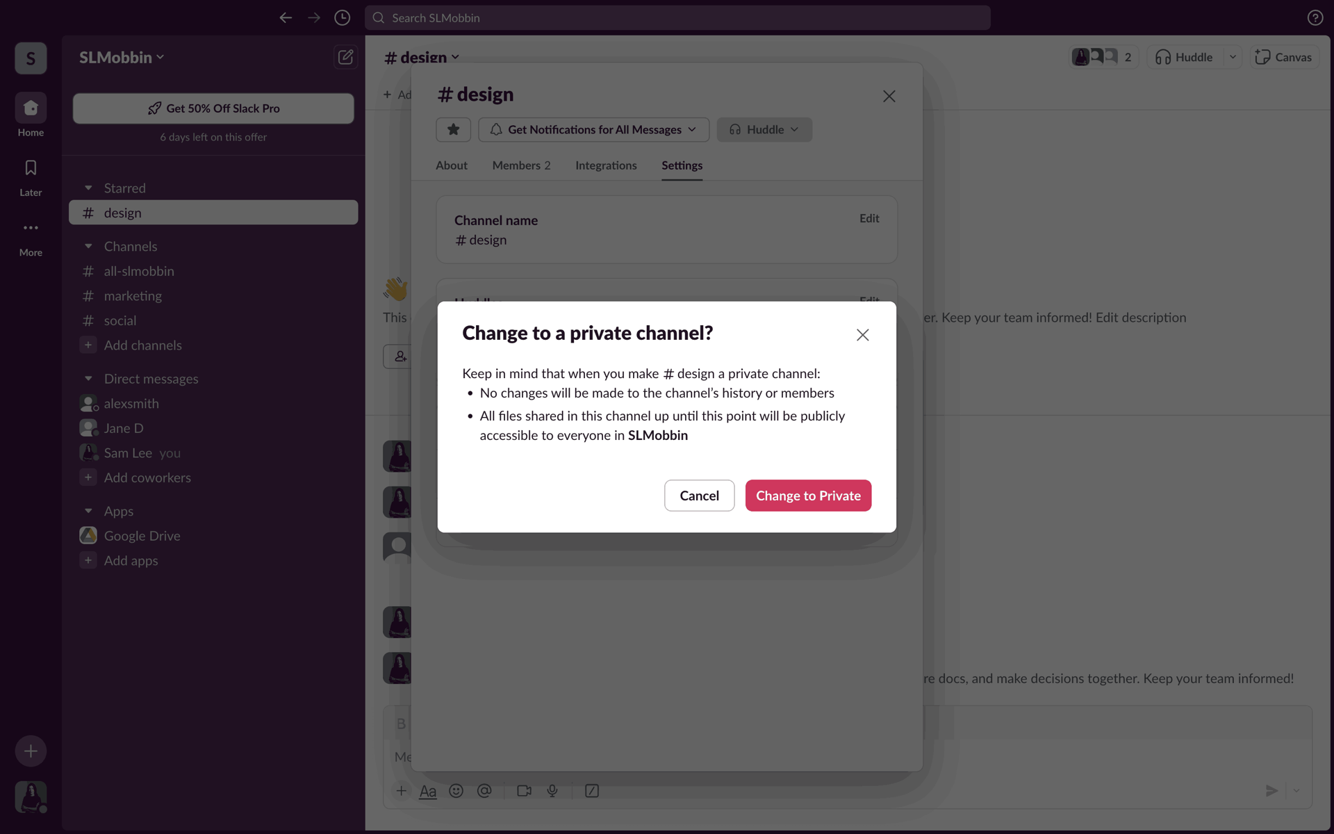 Slack Web Business interface screenshot 21