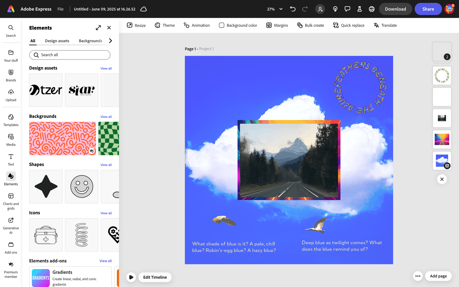 Adobe Express Web AI interface screenshot 19