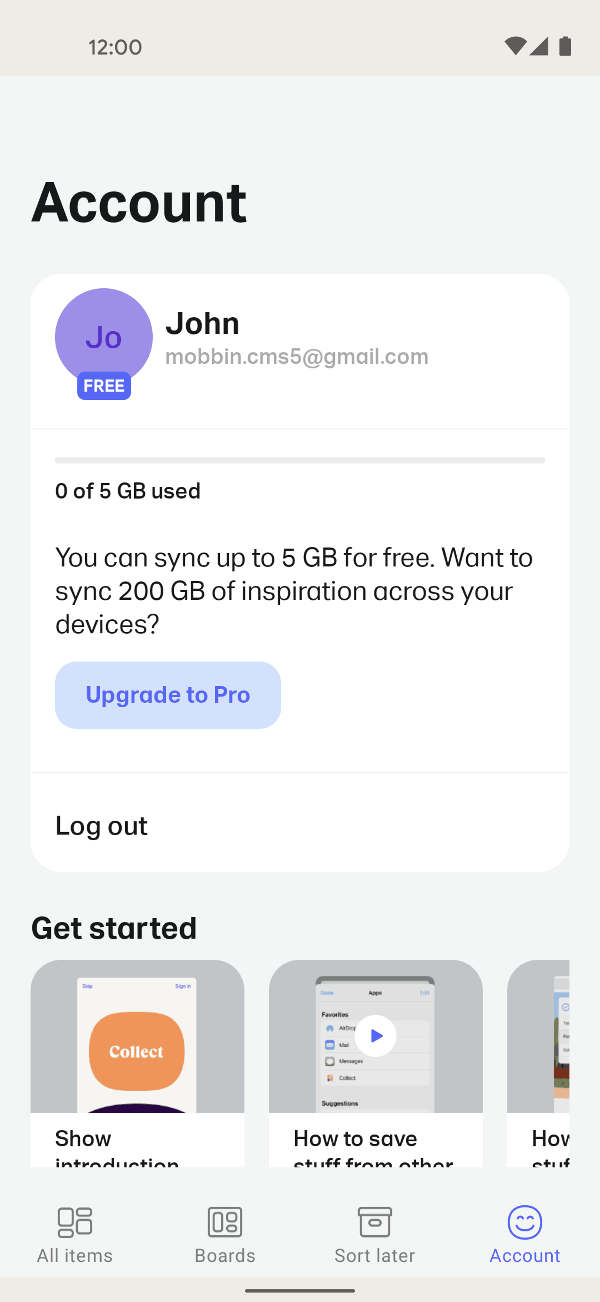 Collect Android Productivity interface screenshot 6