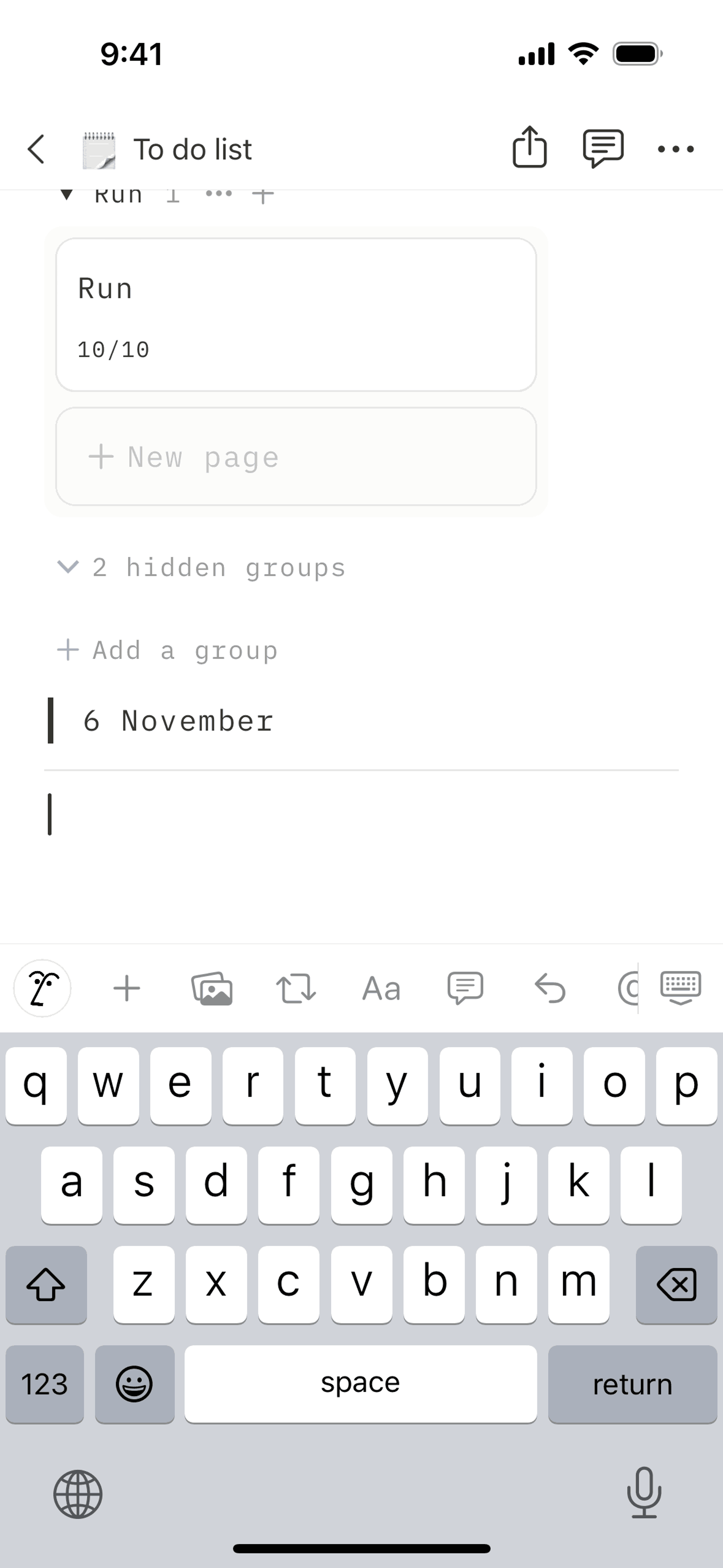 Notion iOS Collaboration interface screenshot 13