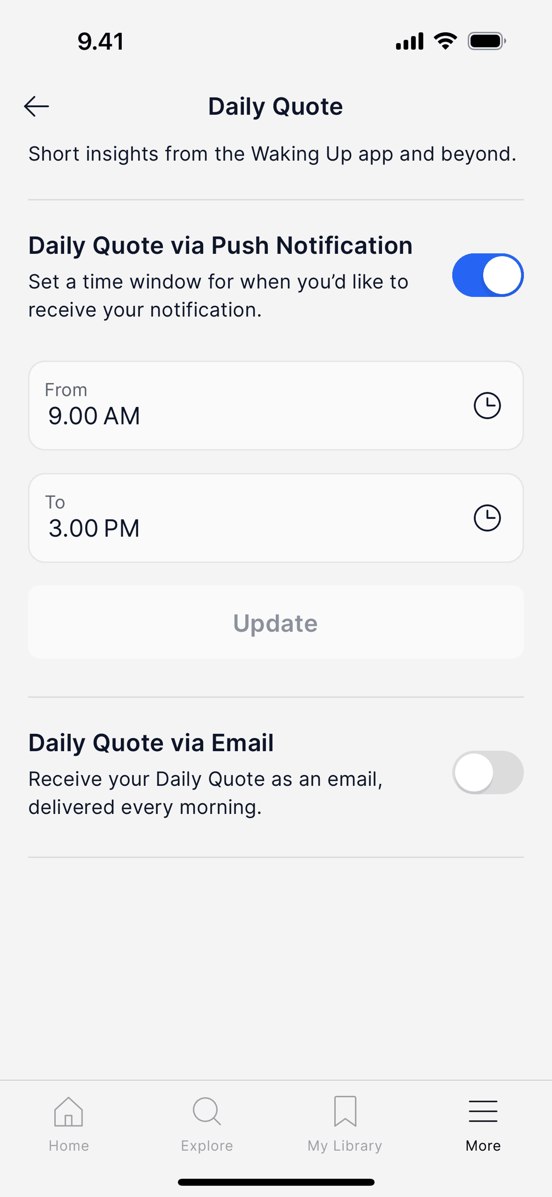 Waking Up iOS Health & Fitness interface screenshot 9