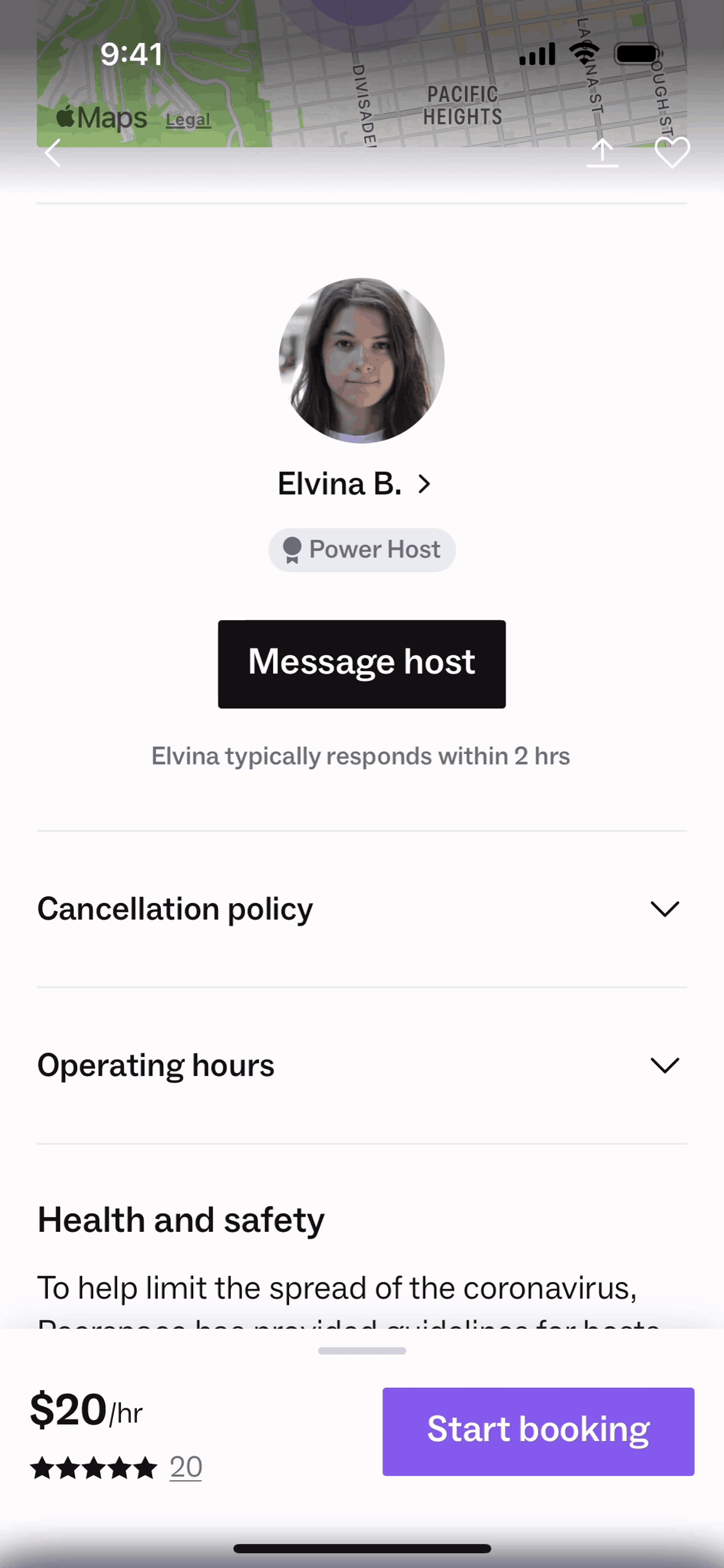 Peerspace iOS Lifestyle interface screenshot 2