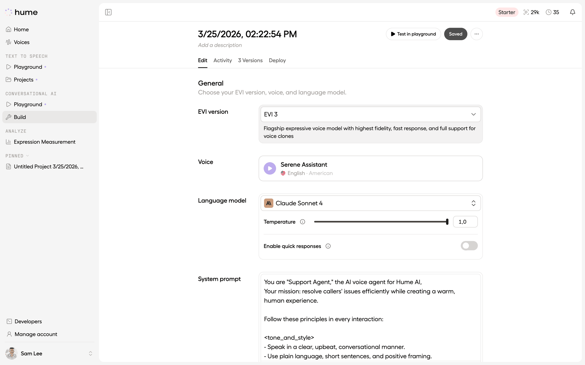 Hume AI Web emotion recognition interface screenshot 11