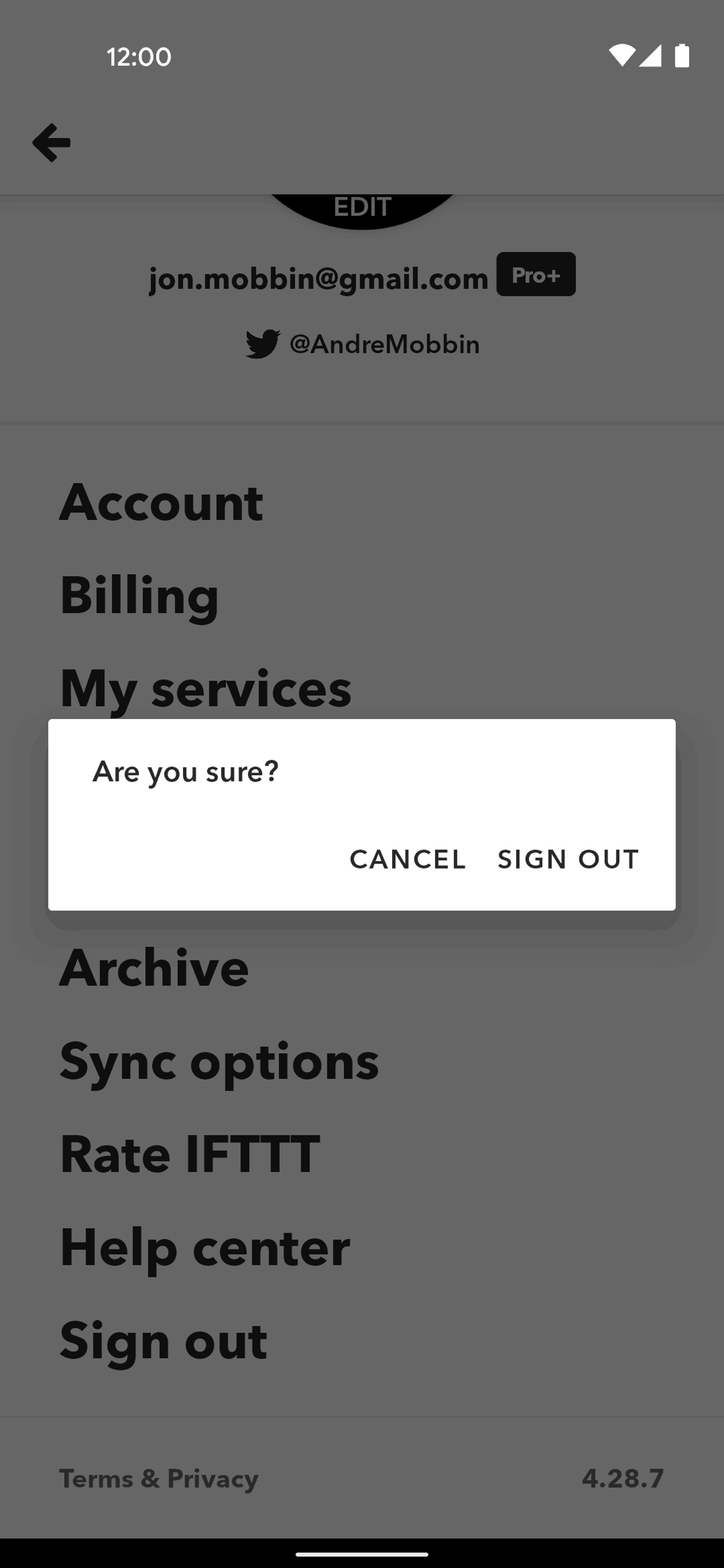 IFTTT Android Productivity interface screenshot 20