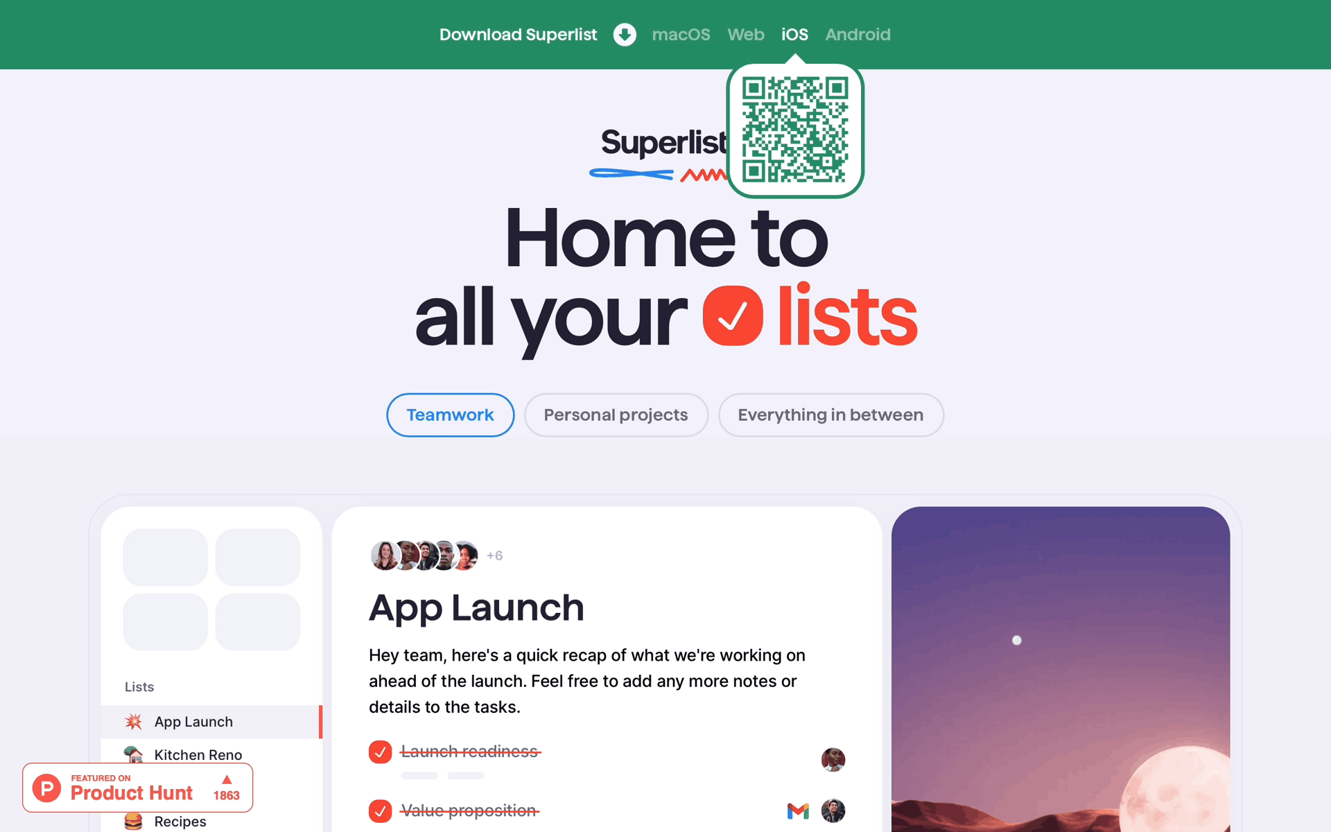 Superlist Web Productivity interface screenshot 3