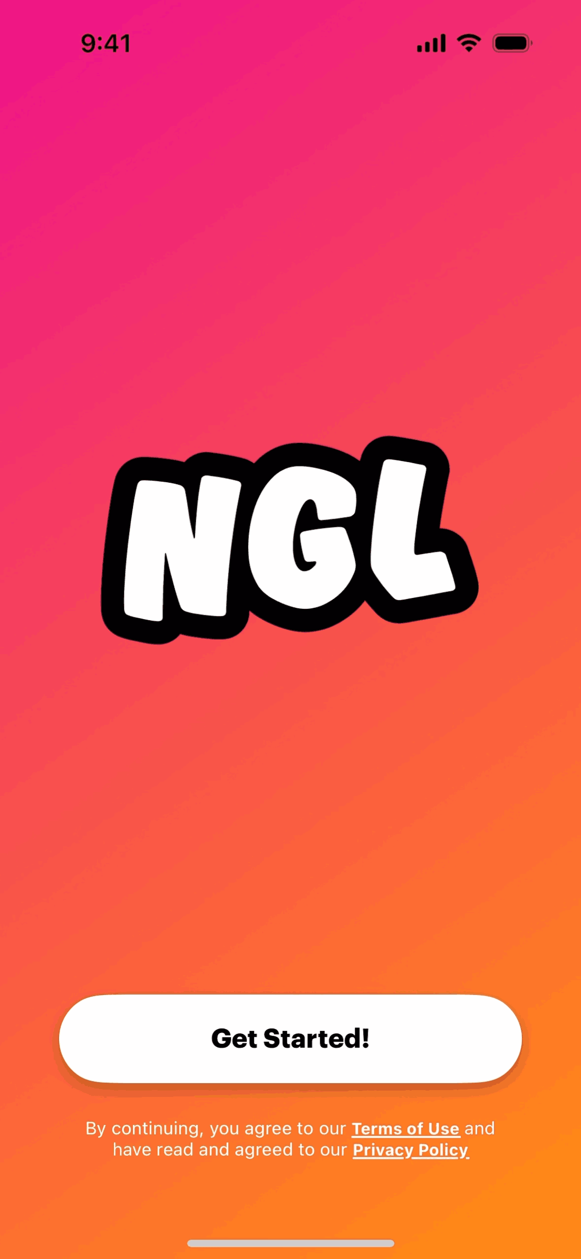 NGL iOS Lifestyle interface screenshot 1