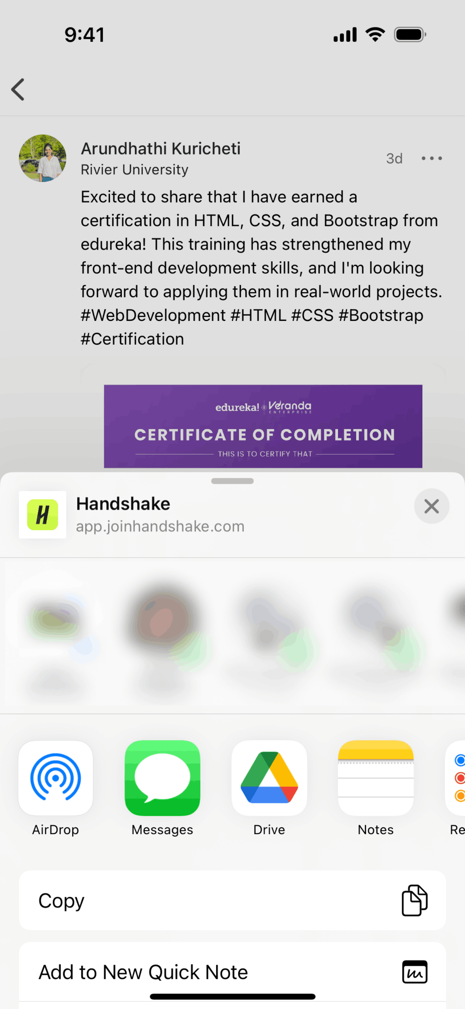 Handshake iOS Business interface screenshot 17